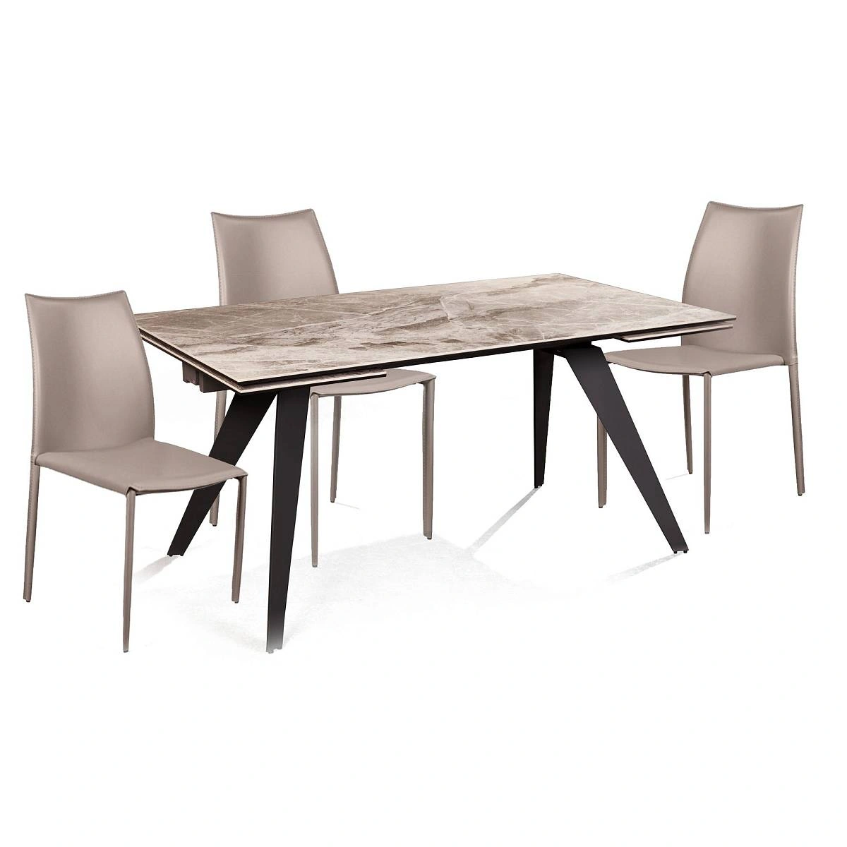 Стол раскладной Grant (160+80), мрамор испанская керамика светлый + 4 стула Rolf фото