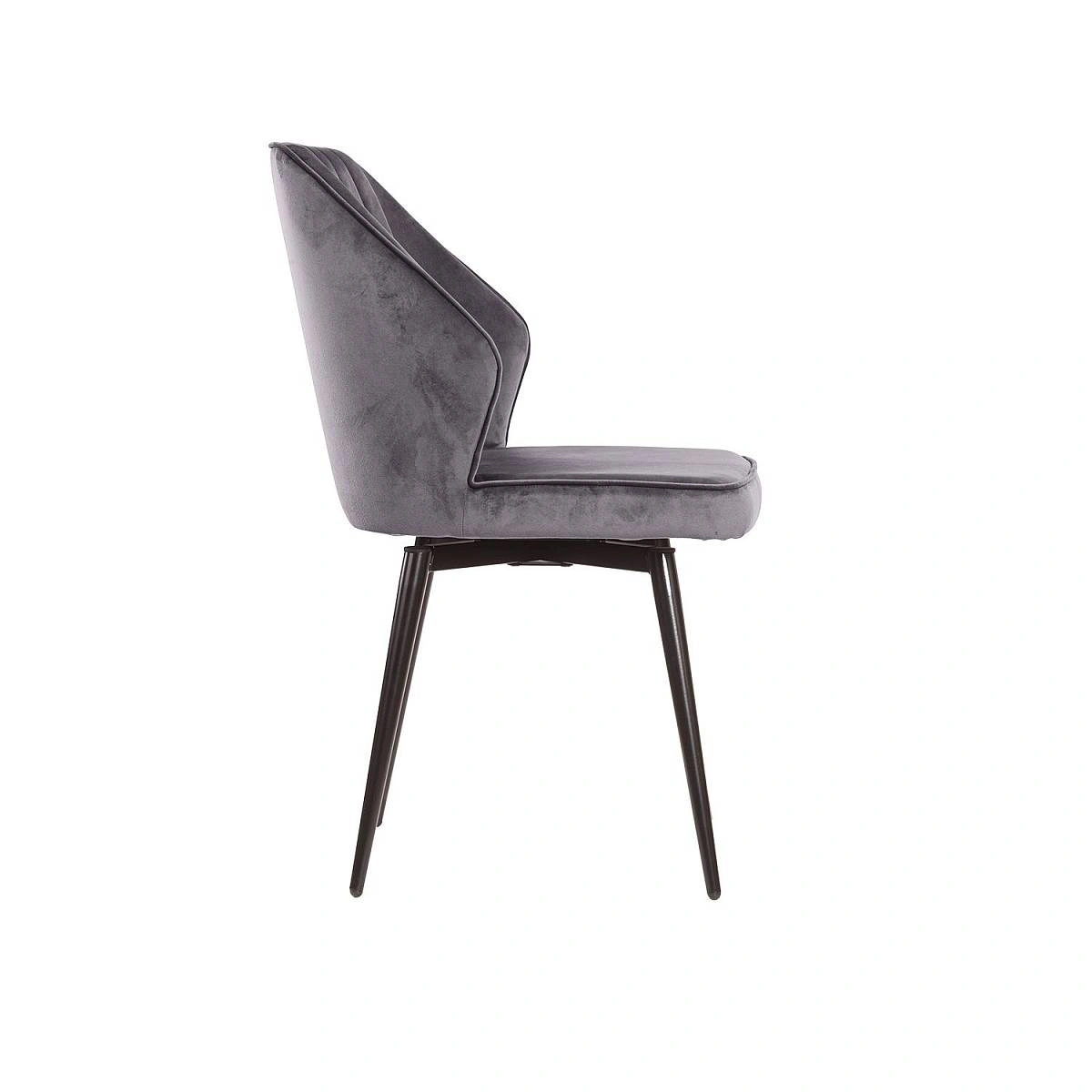 Стул Berg поворотный 360 градусов, комплект (2 шт), бархат серый 27/ черный конус фото