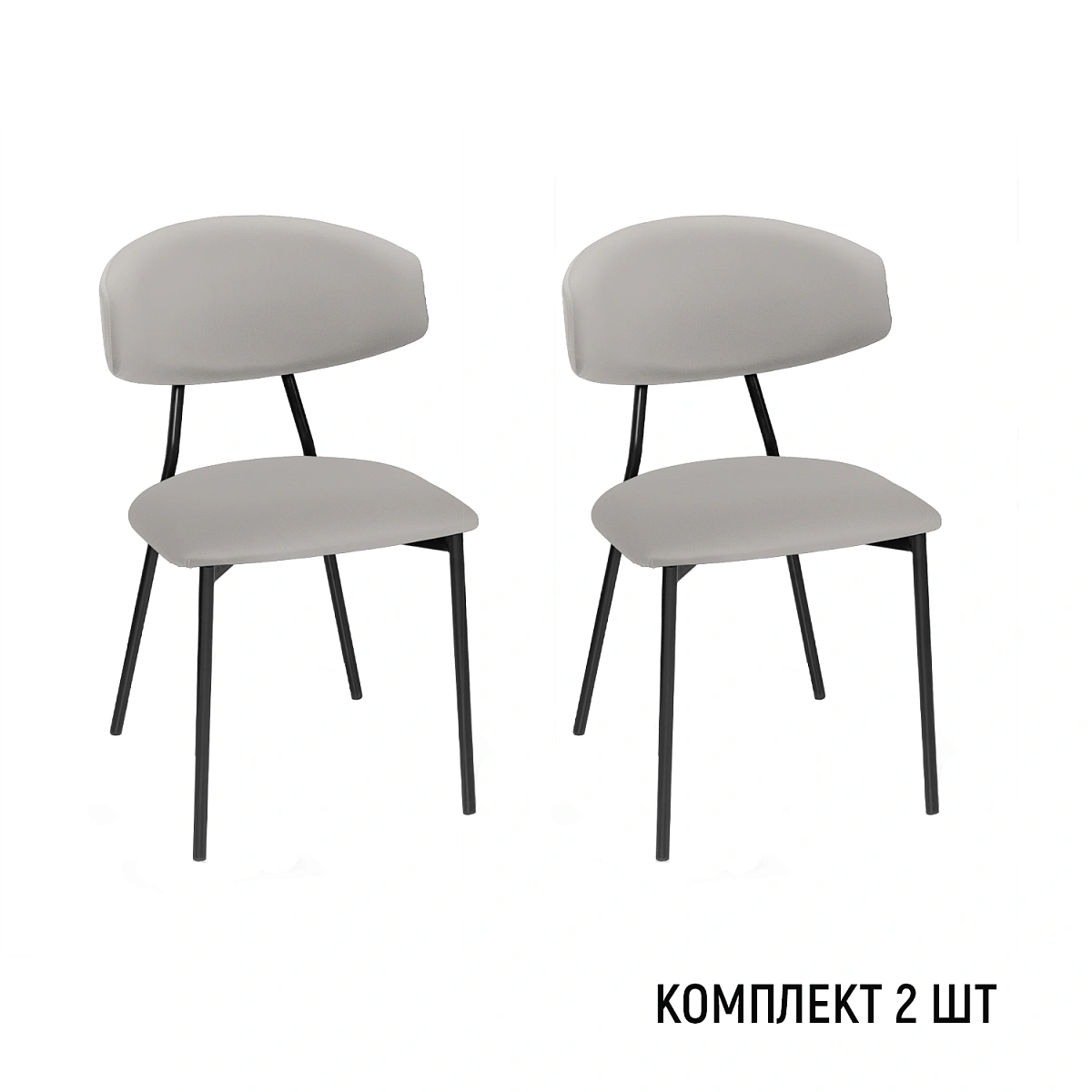Стул Брэд, комплект (2 шт), велюр Frost silver фото