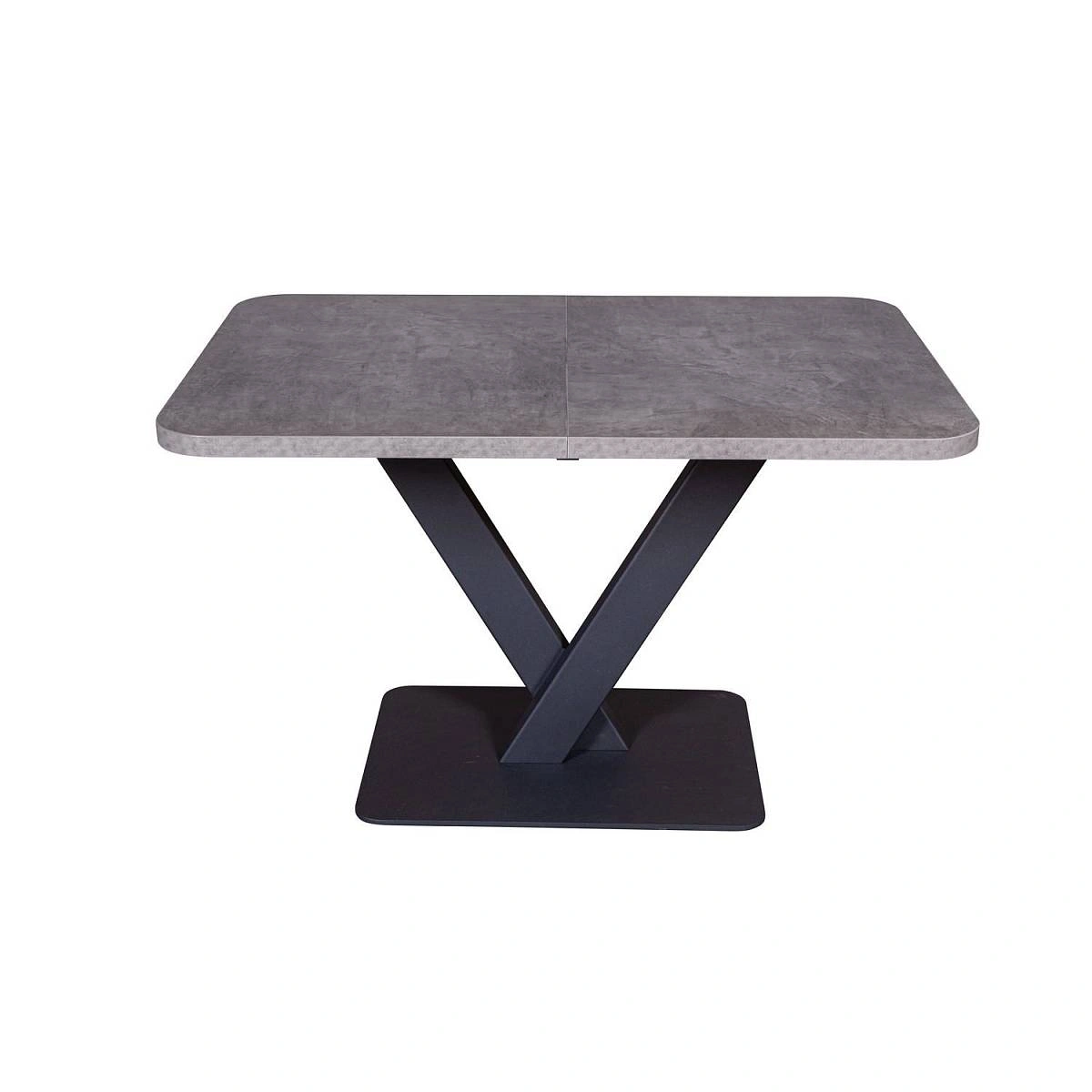 Стол Chester раздвижной (120+40) камень темный, опоры черные изображение Стол Chester раздвижной (120+40) камень темный, опоры черные фото