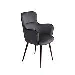 Стул c подлокотниками King, поворотный на 360 градусов, бархат серый 27