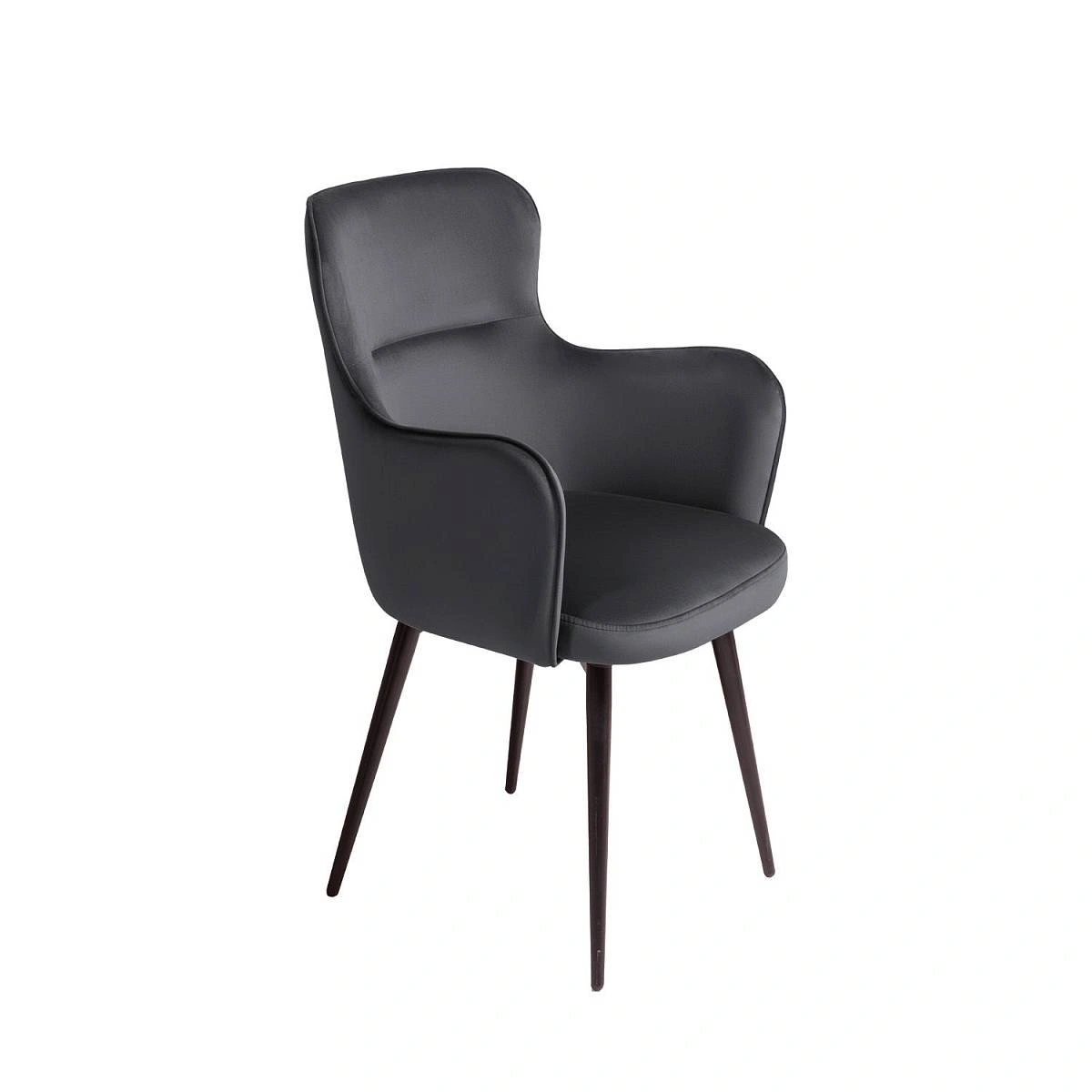 Стул c подлокотниками King, поворотный на 360 градусов, бархат серый 27 фото