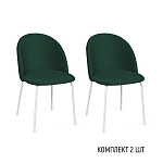 Стул Nord, комплект (2 шт), бархат зеленый 19 / опора белая