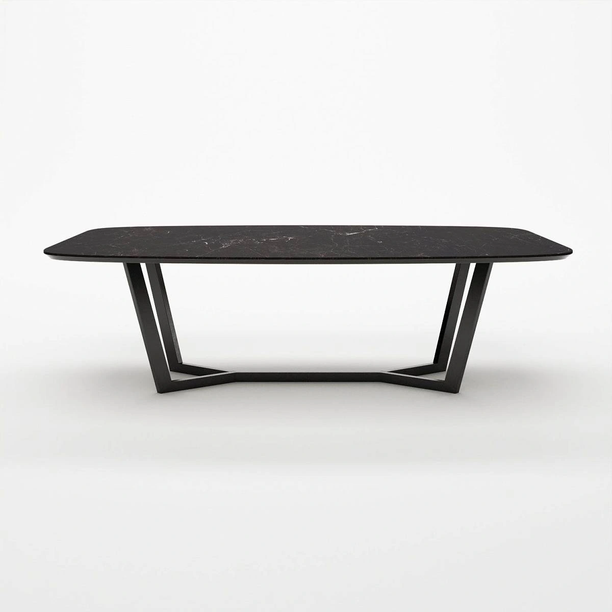 Стол овальный BENZ 180, керамика матовая, черная изображение Стол овальный BENZ 180, керамика матовая, черная фото