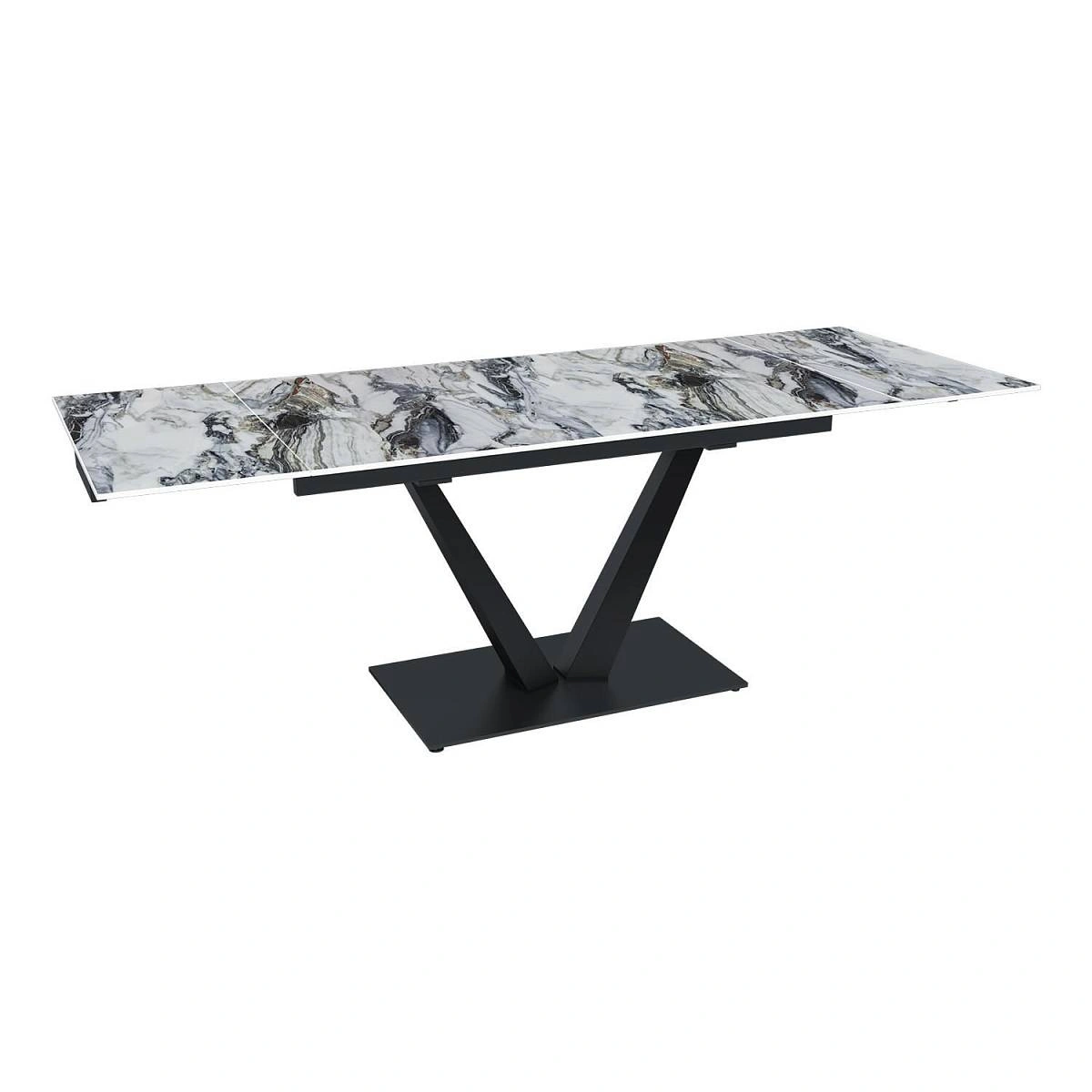 Стол раскладной Malibu (140+40+40), керамика глянцевая Cold Jade изображение Стол раскладной Malibu (140+40+40), керамика глянцевая Cold Jade фото