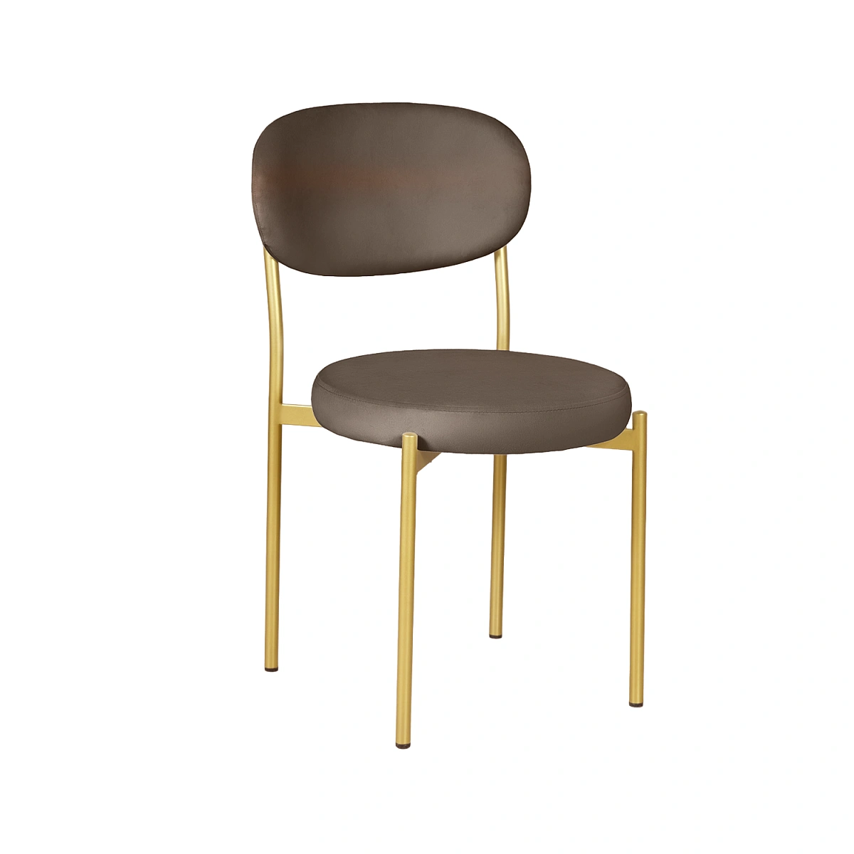 Стул Мейсон, комплект (4 шт), велюр Frost chocolate / опоры золото фото