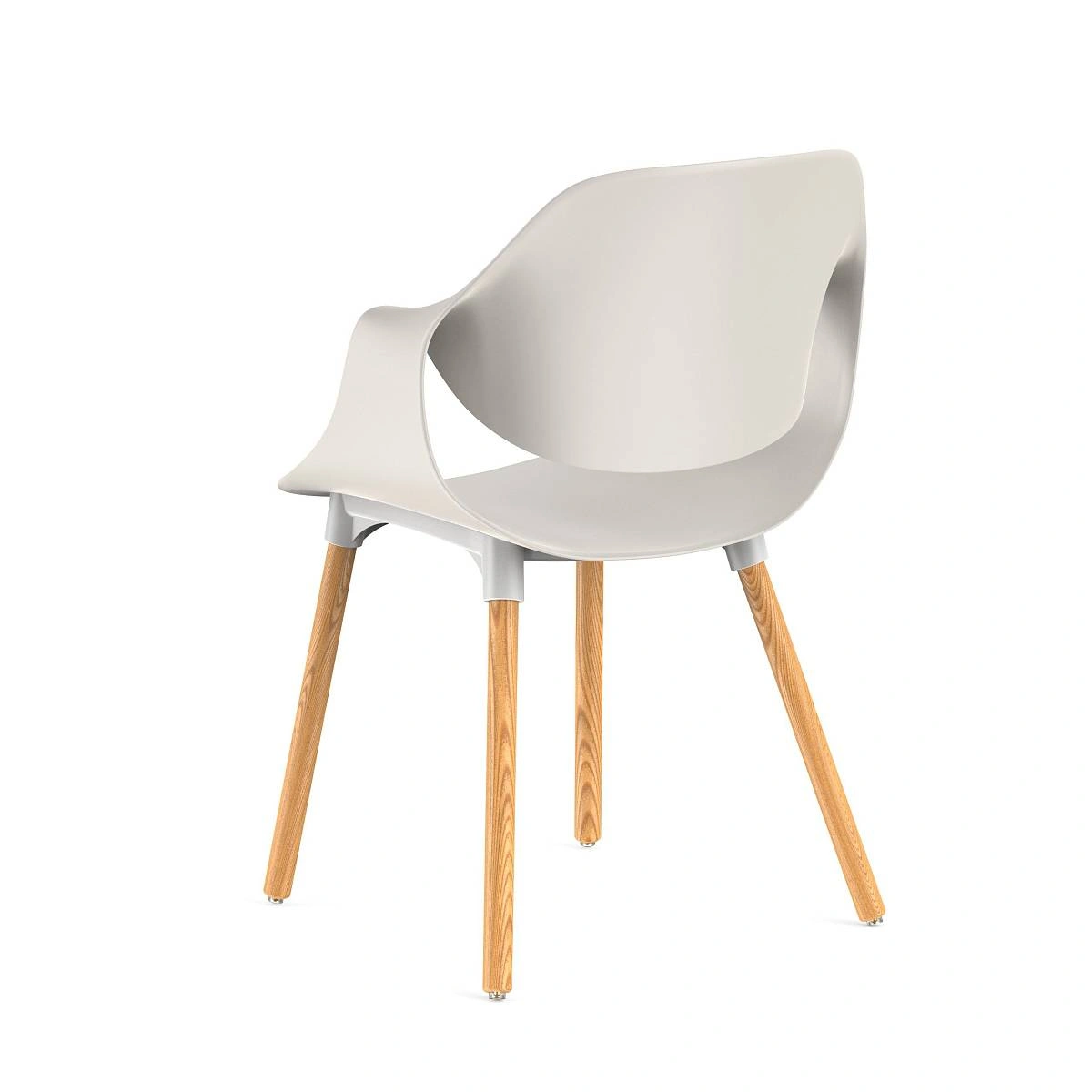 Стул Akella, (комплект 4 шт), пластик светло-бежевый / опоры дерево фото