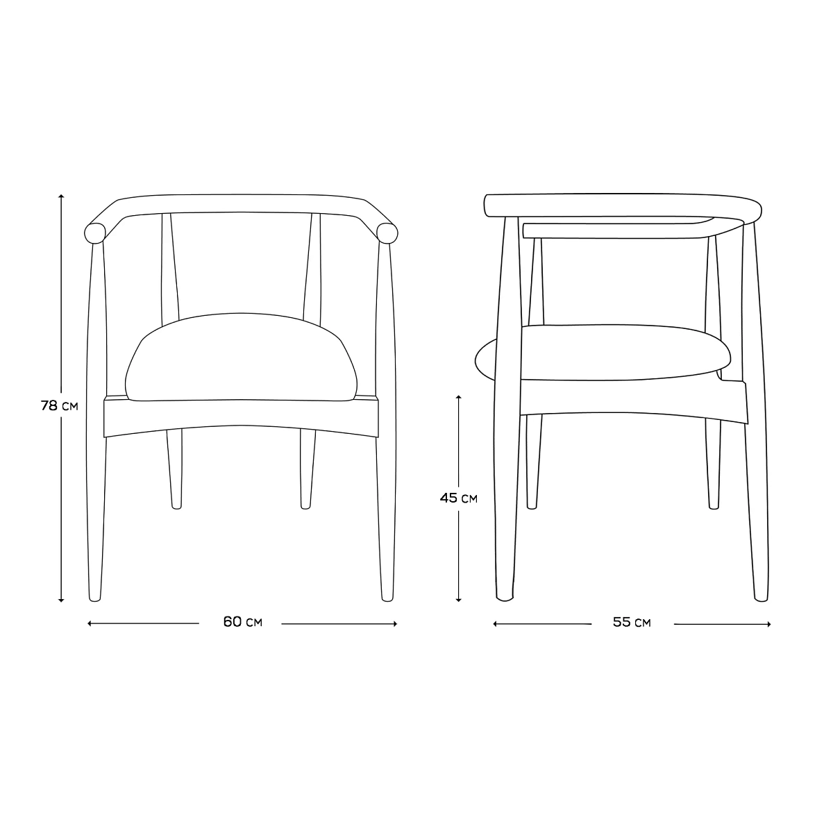 Полукресло Леон, дуб лак натуральный, рогожка, серый фото