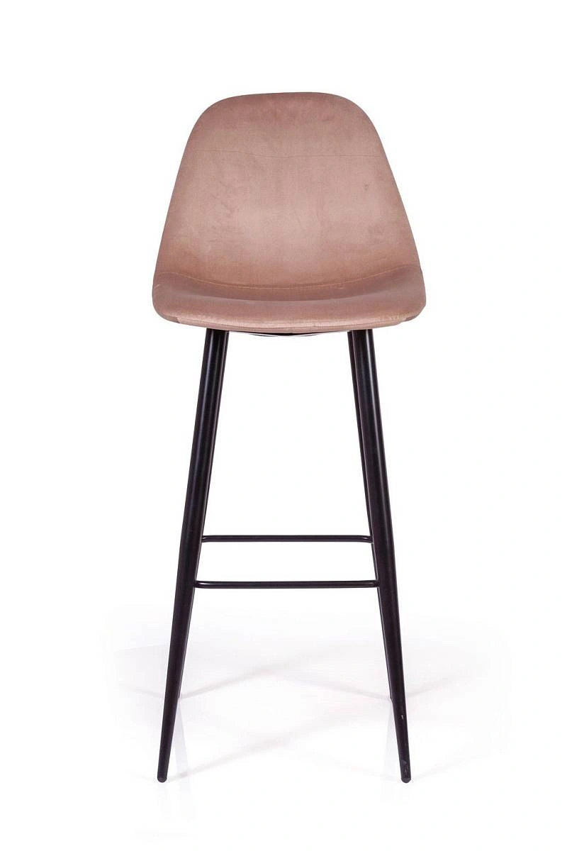 Стул барный TED, бархат бежевый 05 /опора конус изображение Стул барный TED, бархат бежевый 05 /опора конус фото