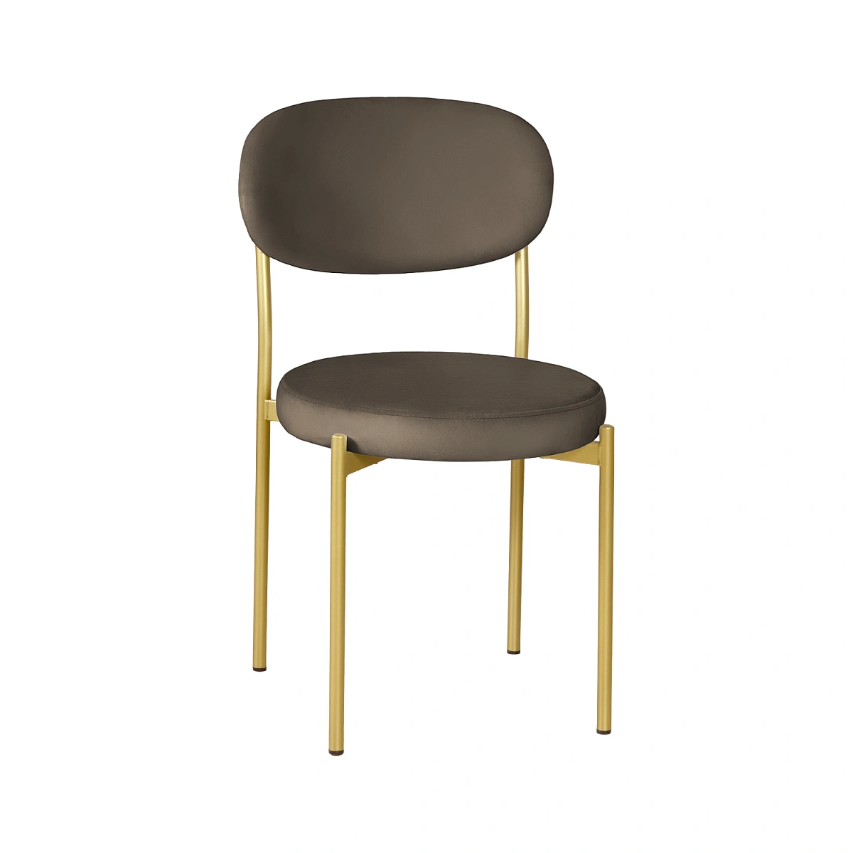 Стул Мейсон, комплект (2 шт), бархат коричневый 23 / опоры золото фото