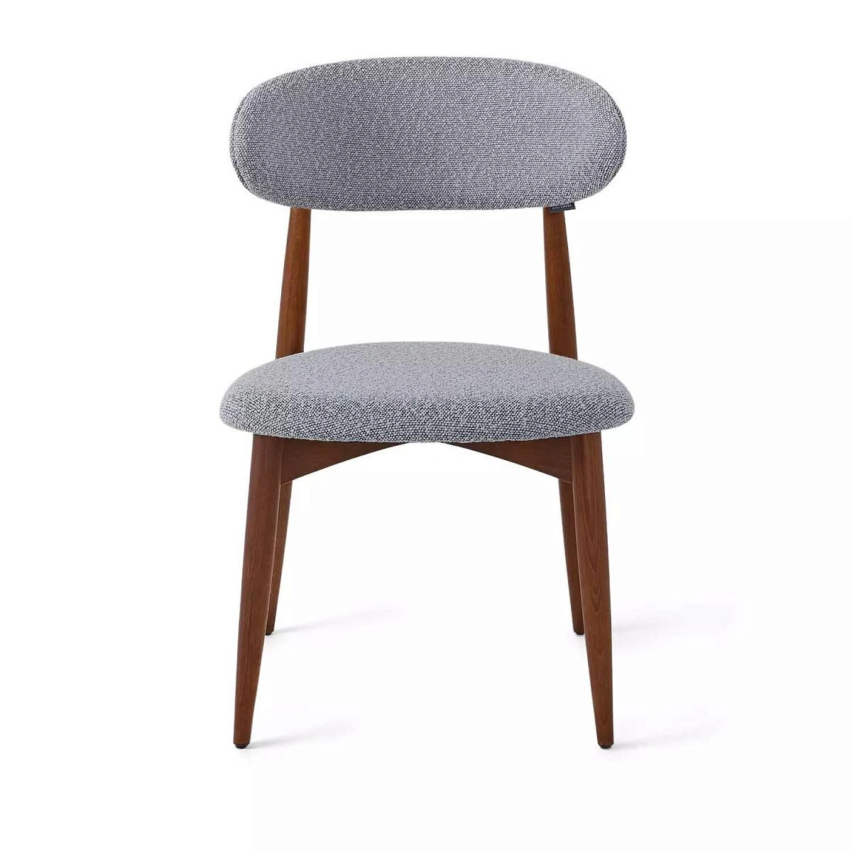 Стул Paolo, бук натуральный (тонированный коричневым лаком), ткань, серый изображение Стул Paolo, бук натуральный (тонированный коричневым лаком), ткань, серый фото