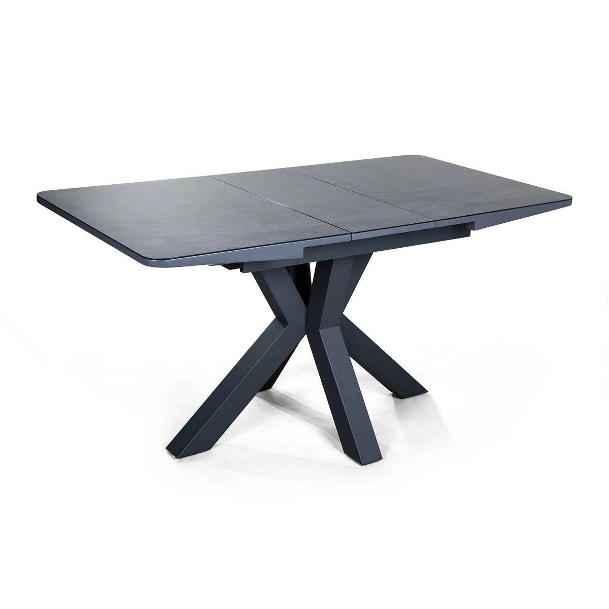 Стол раскладной Lincoln (120+30 см) глазурованное стекло черный изображение Стол раскладной Lincoln (120+30 см) глазурованное стекло черный фото