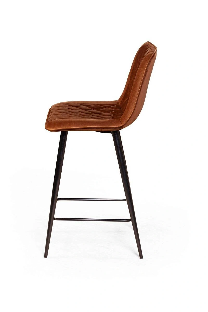 Стул полубарный Paul,  комплект (2 шт), бархат коричневый 11 фото