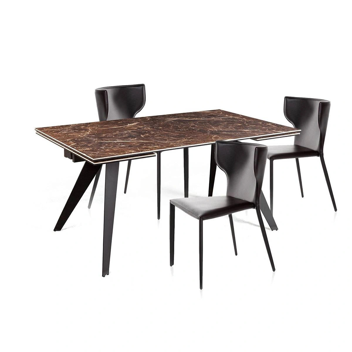 Стол раскладной Grant (160+80), мрамор испанская керамика темный + 4 стула Austin изображение Стол раскладной Grant (160+80), мрамор испанская керамика темный + 4 стула Austin фото