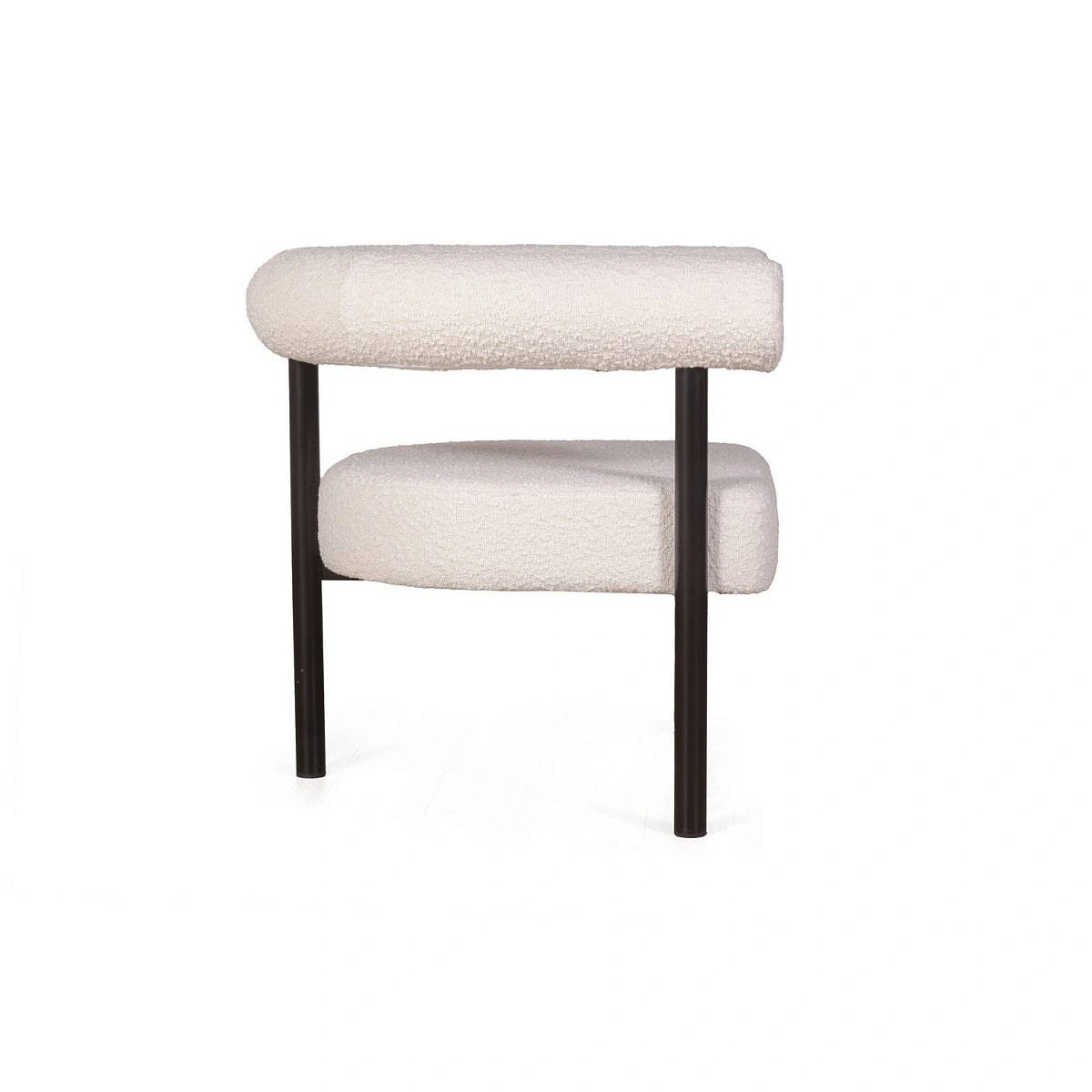 Кресло Biggi, букле Turin ivory / опоры черные фото