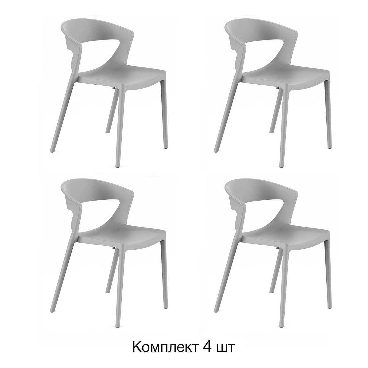 Стул LEXA, (комплект 4 шт), пластик серый изображение Стул LEXA, (комплект 4 шт), пластик серый фото