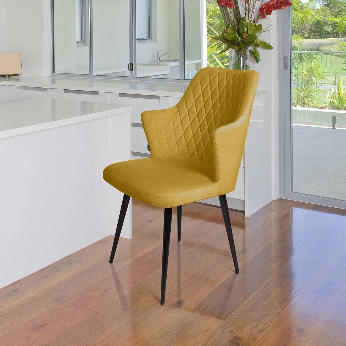 Стул поворотный на 90 градусов, функция возврата, антишум Hunt ромб, велюр желтый maxx 560 / чёрный конус изображение Стул поворотный на 90 градусов, функция возврата, антишум Hunt ромб, велюр желтый maxx 560 / чёрный конус фото