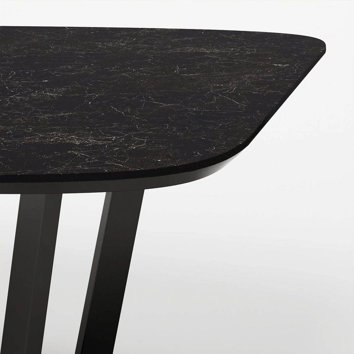 Стол овальный BENZ 180, керамика матовая, черная изображение Стол овальный BENZ 180, керамика матовая, черная фото