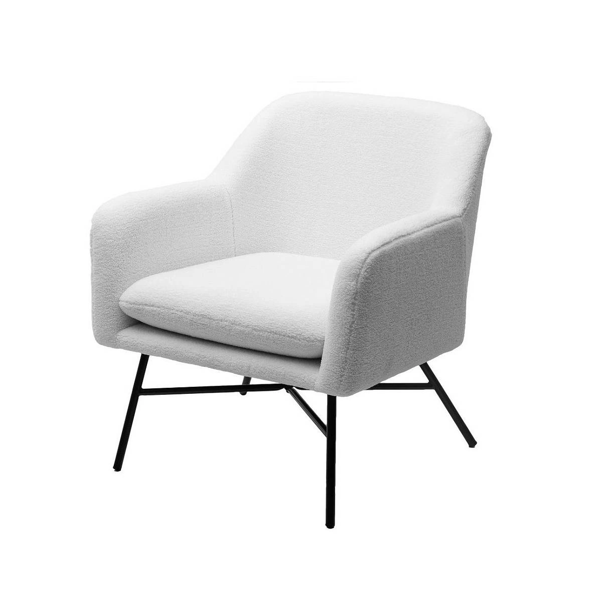 Кресло Soren ткань белый / опоры черные фото