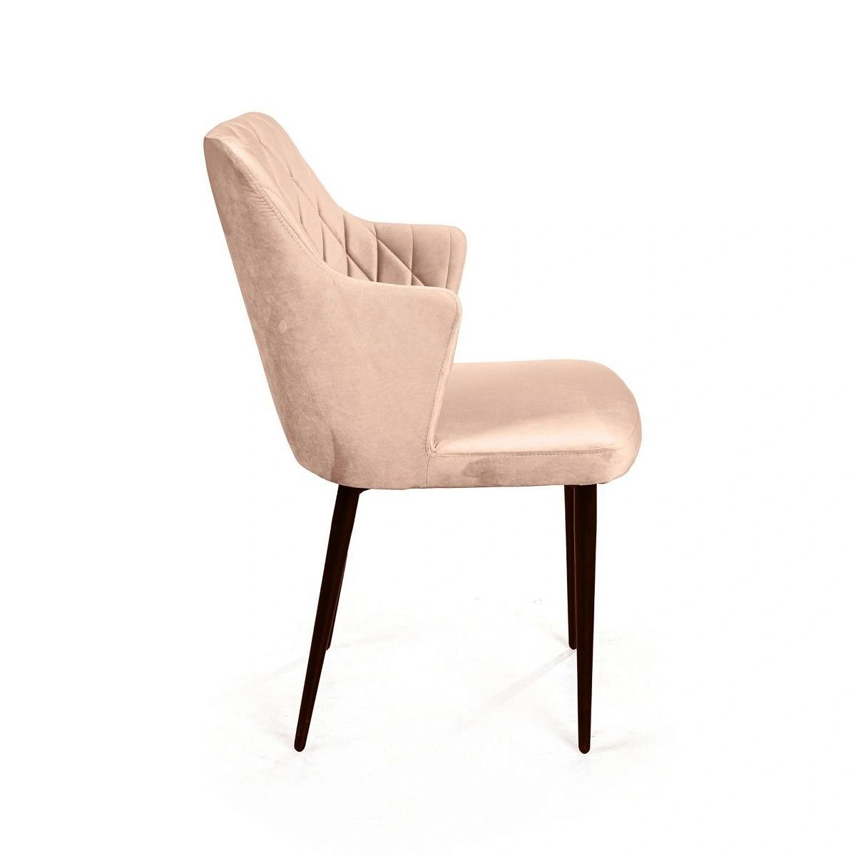 Стул с подлокотниками Hunt ромб, бархат бежевый 5 / чёрный конус изображение Стул с подлокотниками Hunt ромб, бархат бежевый 5 / чёрный конус фото