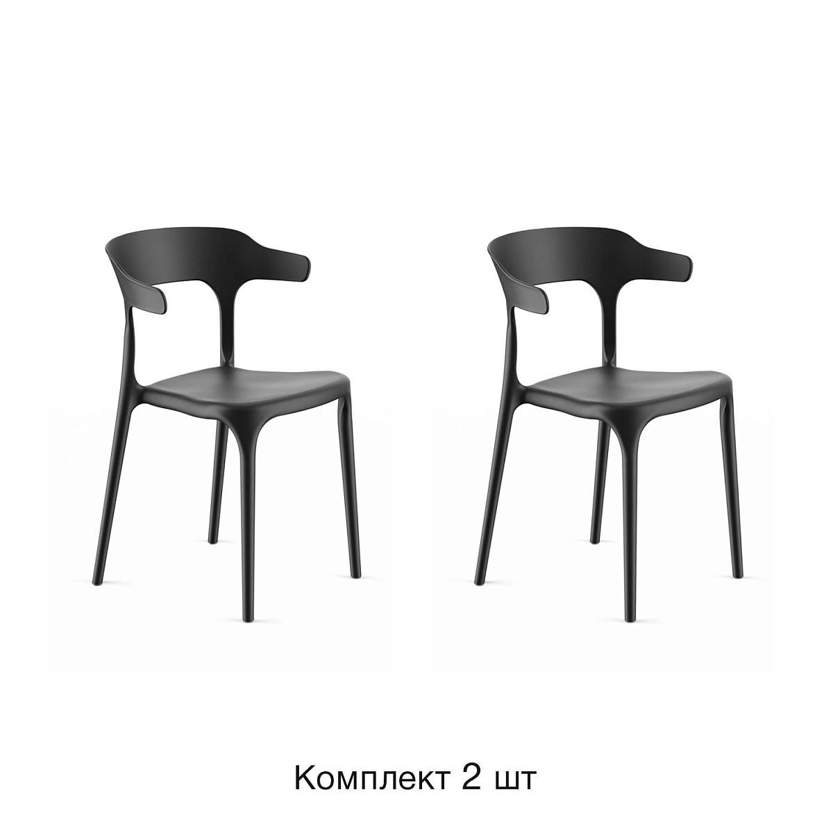Стул Leo (RUS), комплект (2 шт), пластик черный изображение Стул Leo (RUS), комплект (2 шт), пластик черный фото