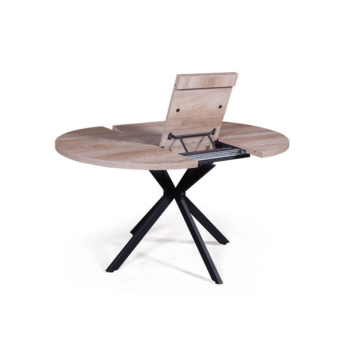 Стол круглый Vegas раздвижной (100+40) дуб эндгрейн изображение Стол круглый Vegas раздвижной (100+40) дуб эндгрейн фото