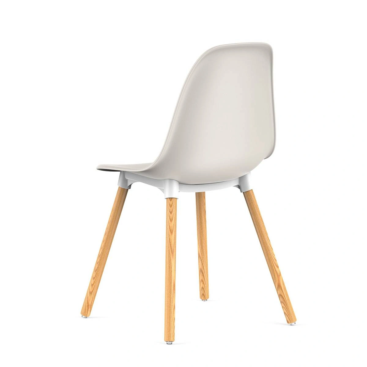 Стул Eames, (комплект 2 шт), пластик светло-бежевый / опоры дерево фото