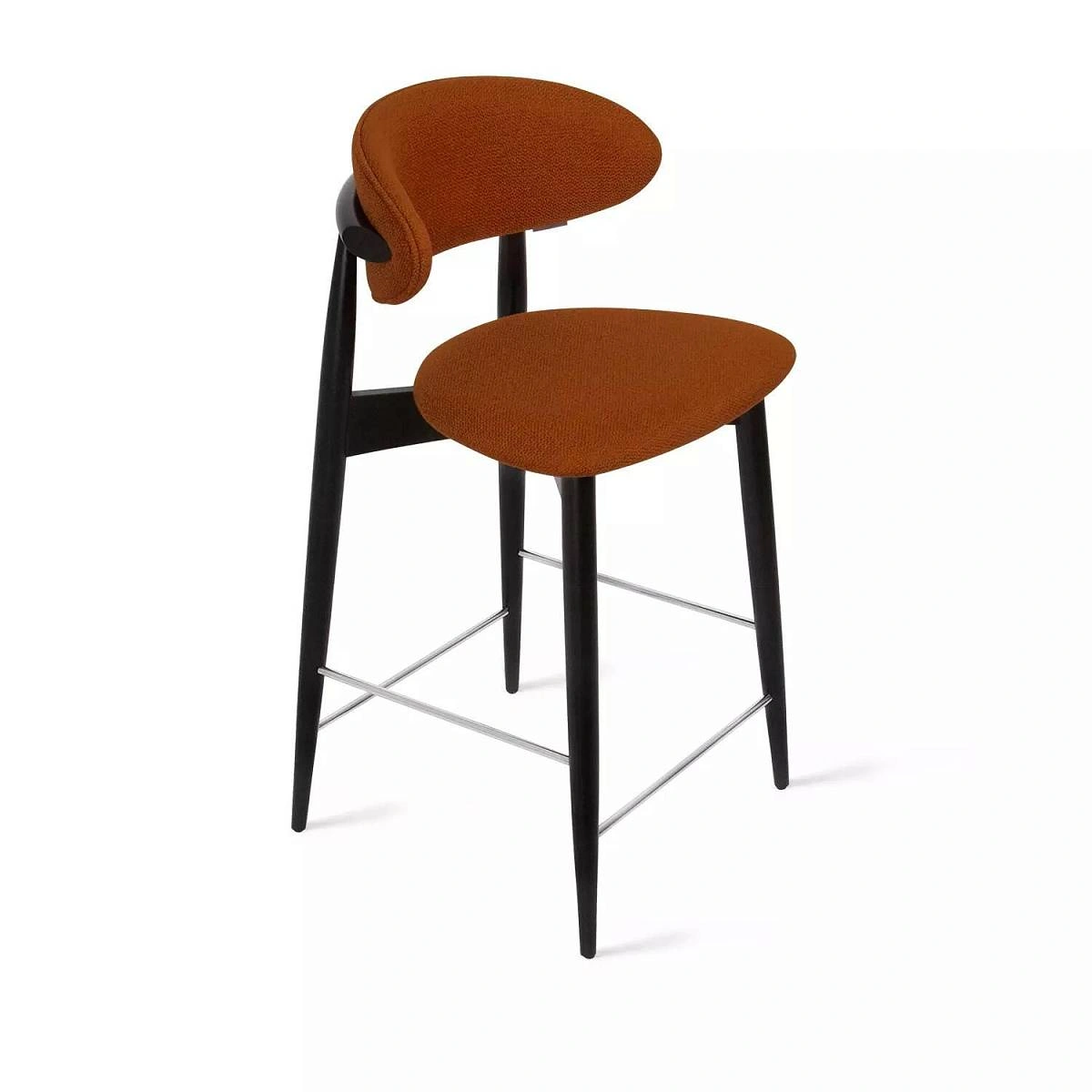 Стул полубарный Paolo, бук натуральный, рогожка, красный изображение Стул полубарный Paolo, бук натуральный, рогожка, красный фото