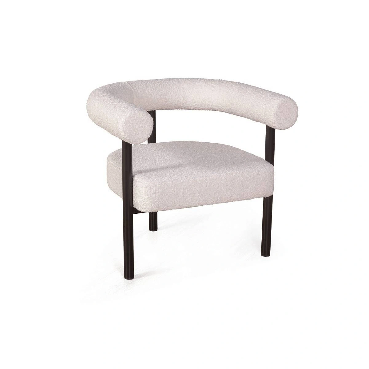 Кресло Biggi, букле Turin ivory / опоры черные фото