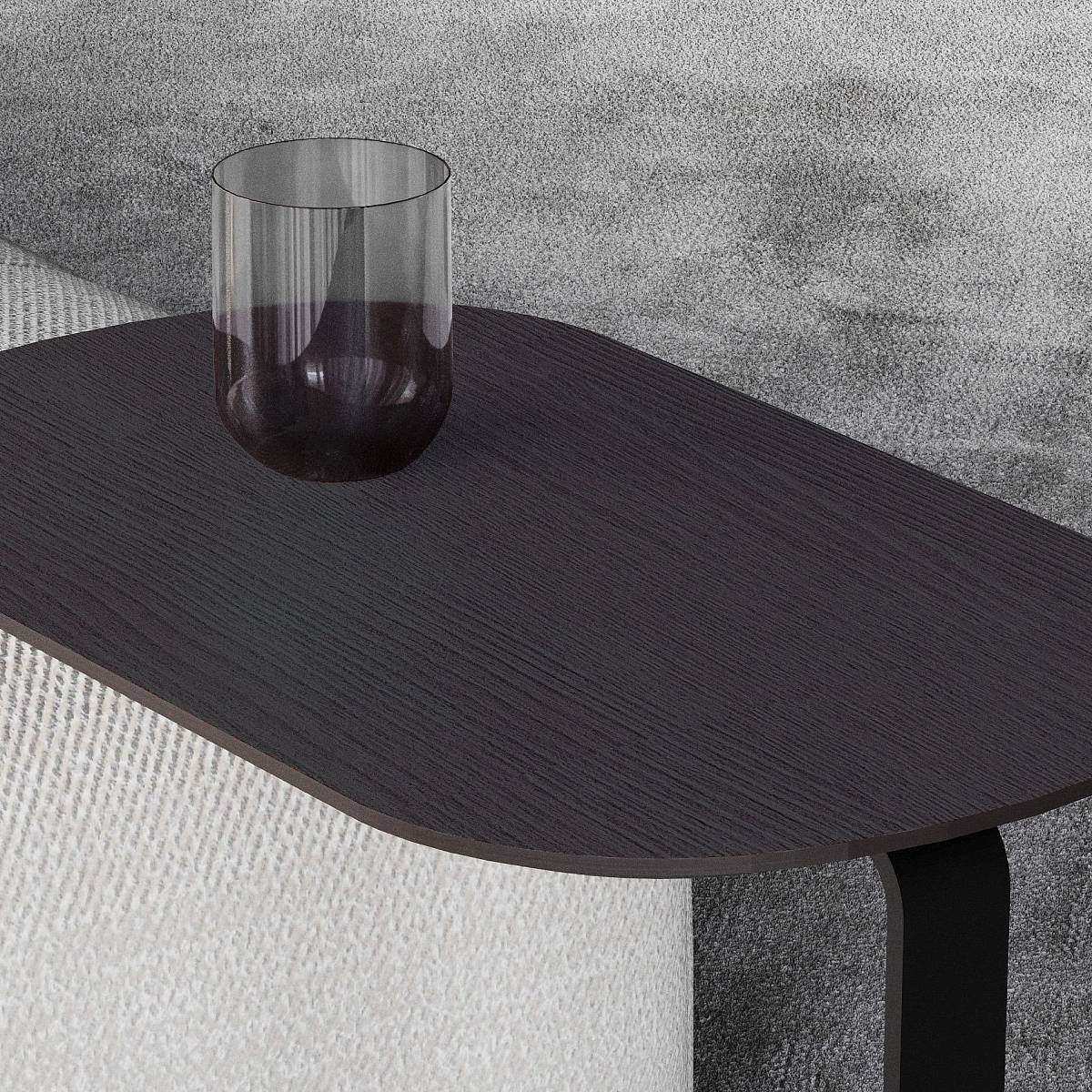 Журнальный столик приставной Side шпон черничный шоколад изображение Журнальный столик приставной Side шпон черничный шоколад фото