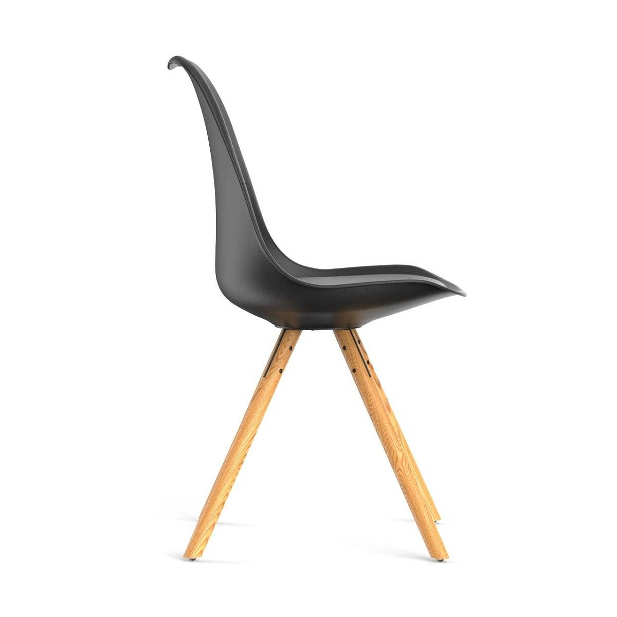 Стул Kado X, (комплект 4 шт), пластик черный / опоры дерево фото