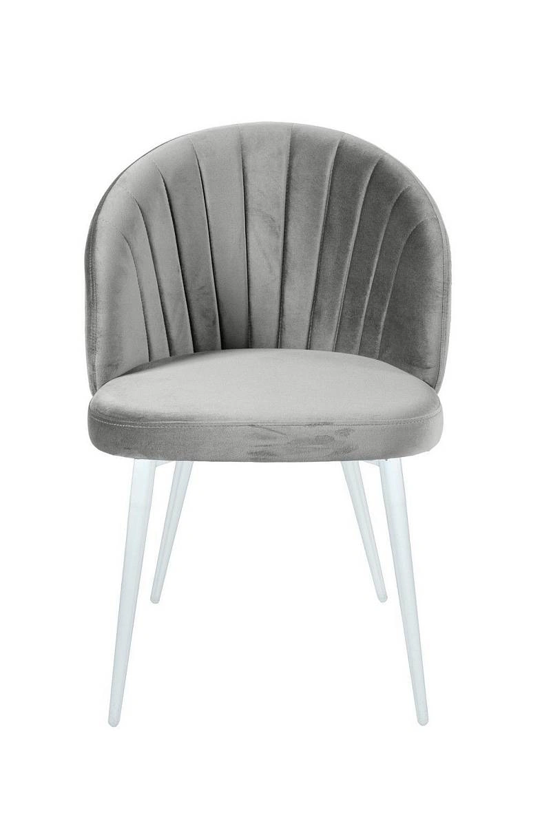 Стул Mont Blanc, бархат серый 02 / белый конус изображение Стул Mont Blanc, бархат серый 02 / белый конус фото