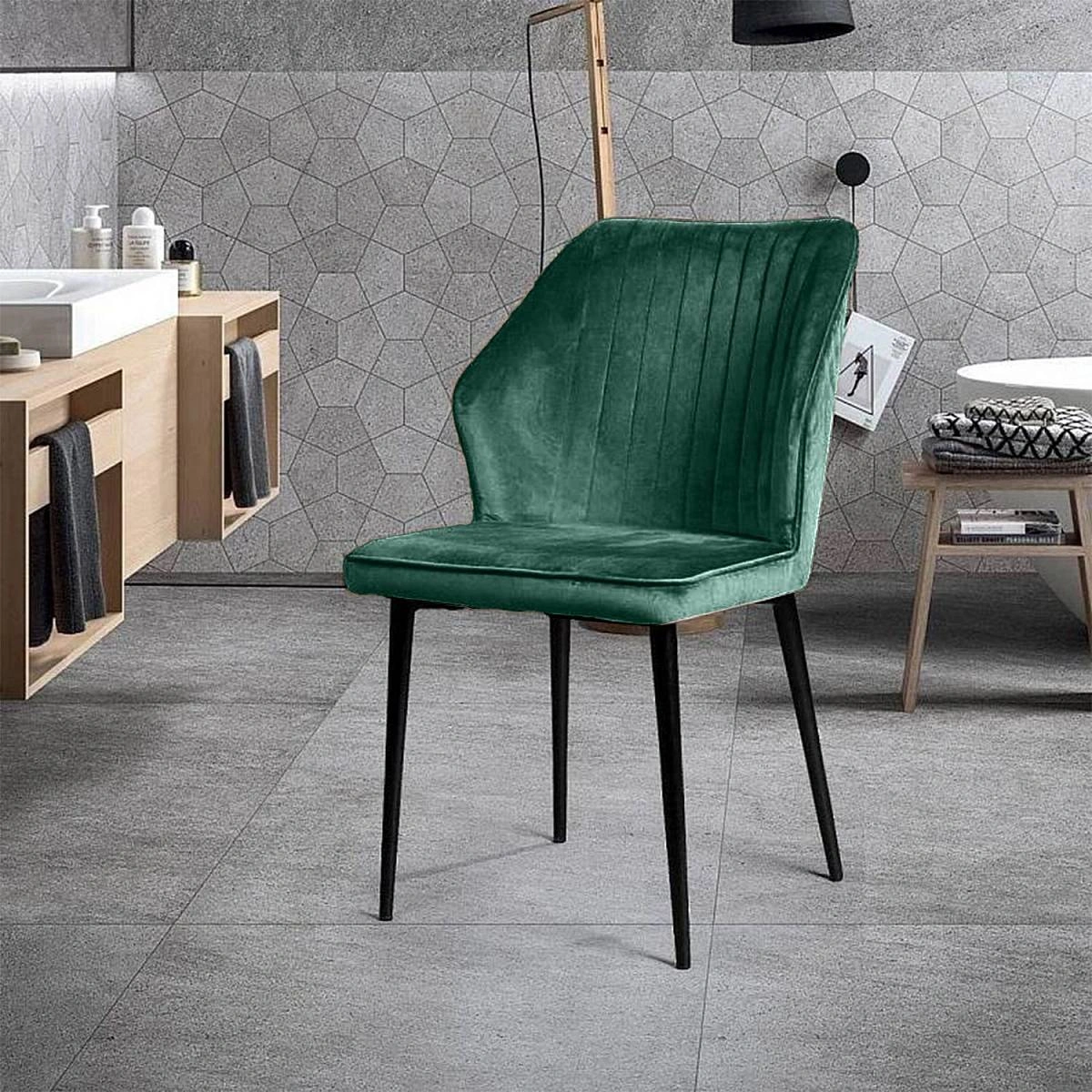 Стул Berg, комплект (4шт), бархат зелёный 19 изображение Стул Berg, комплект (4шт), бархат зелёный 19 фото