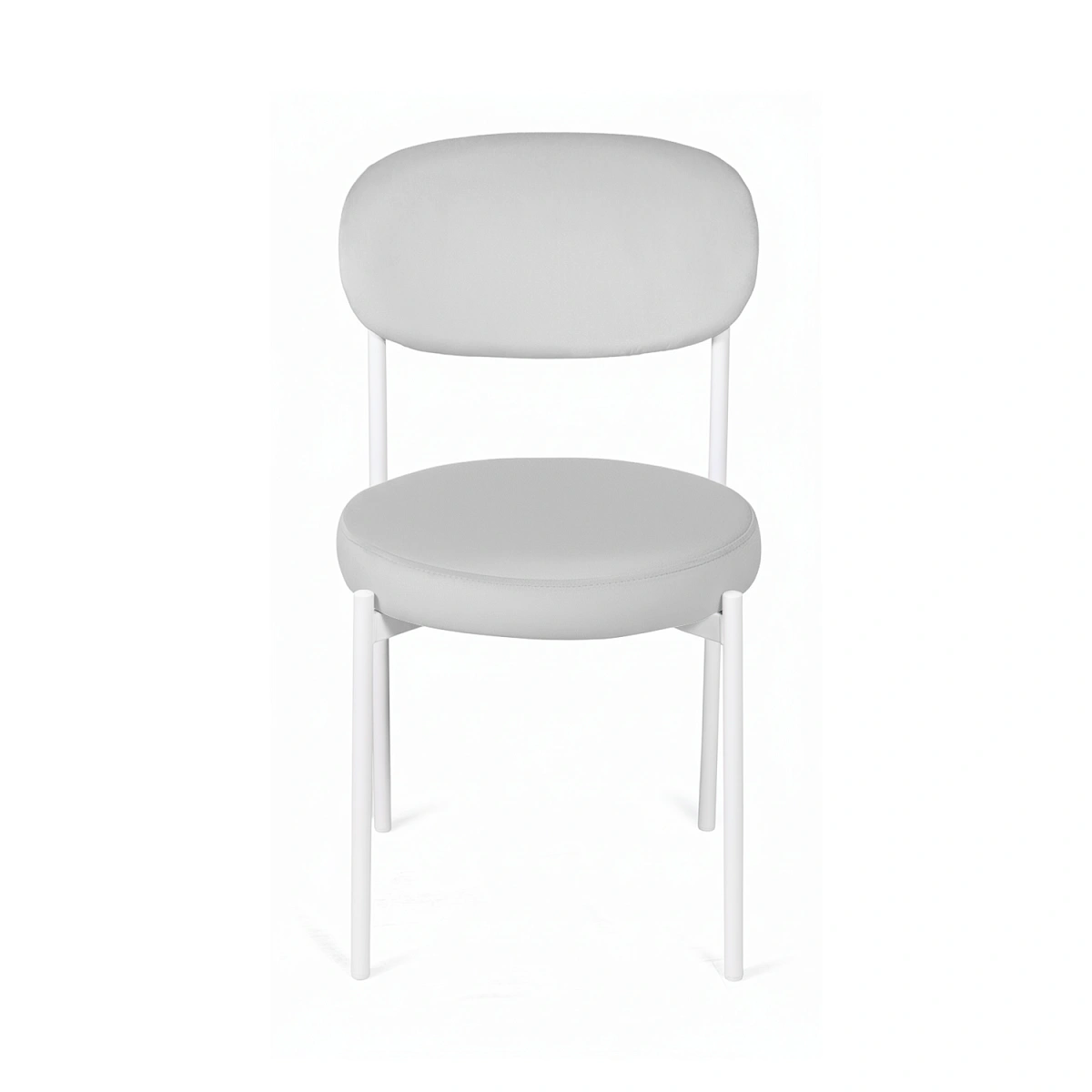 Стул Мейсон, комплект (2 шт), бархат светло-серый 04 / опоры белые фото