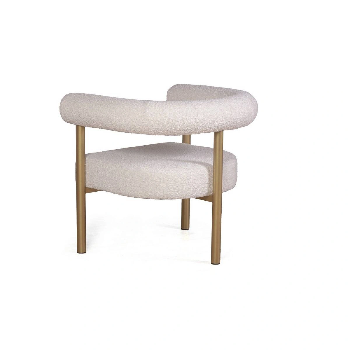 Кресло Biggi, букле Turin ivory / опоры золото фото