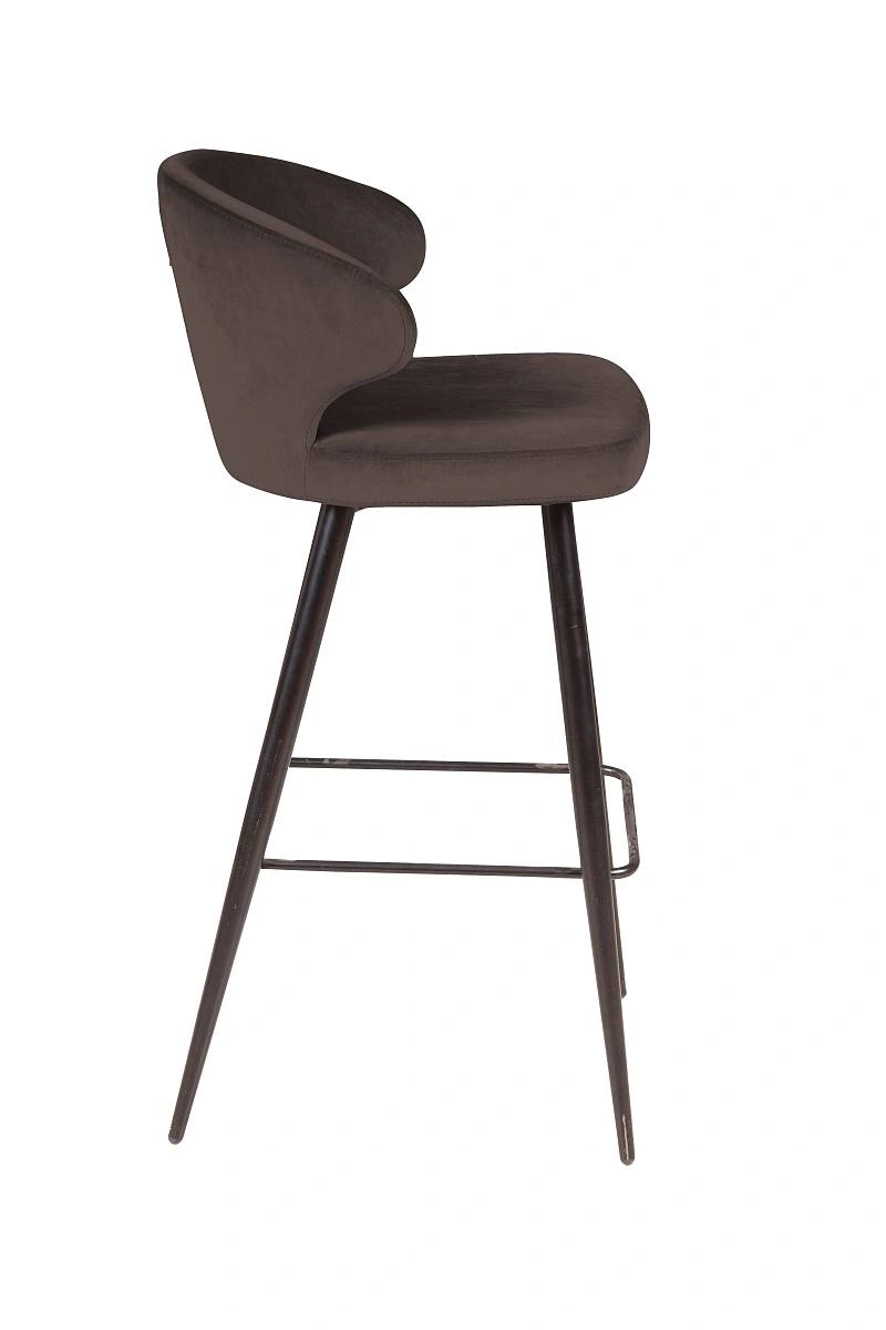 Стул барный Richard, бархат коричневый 12 фото