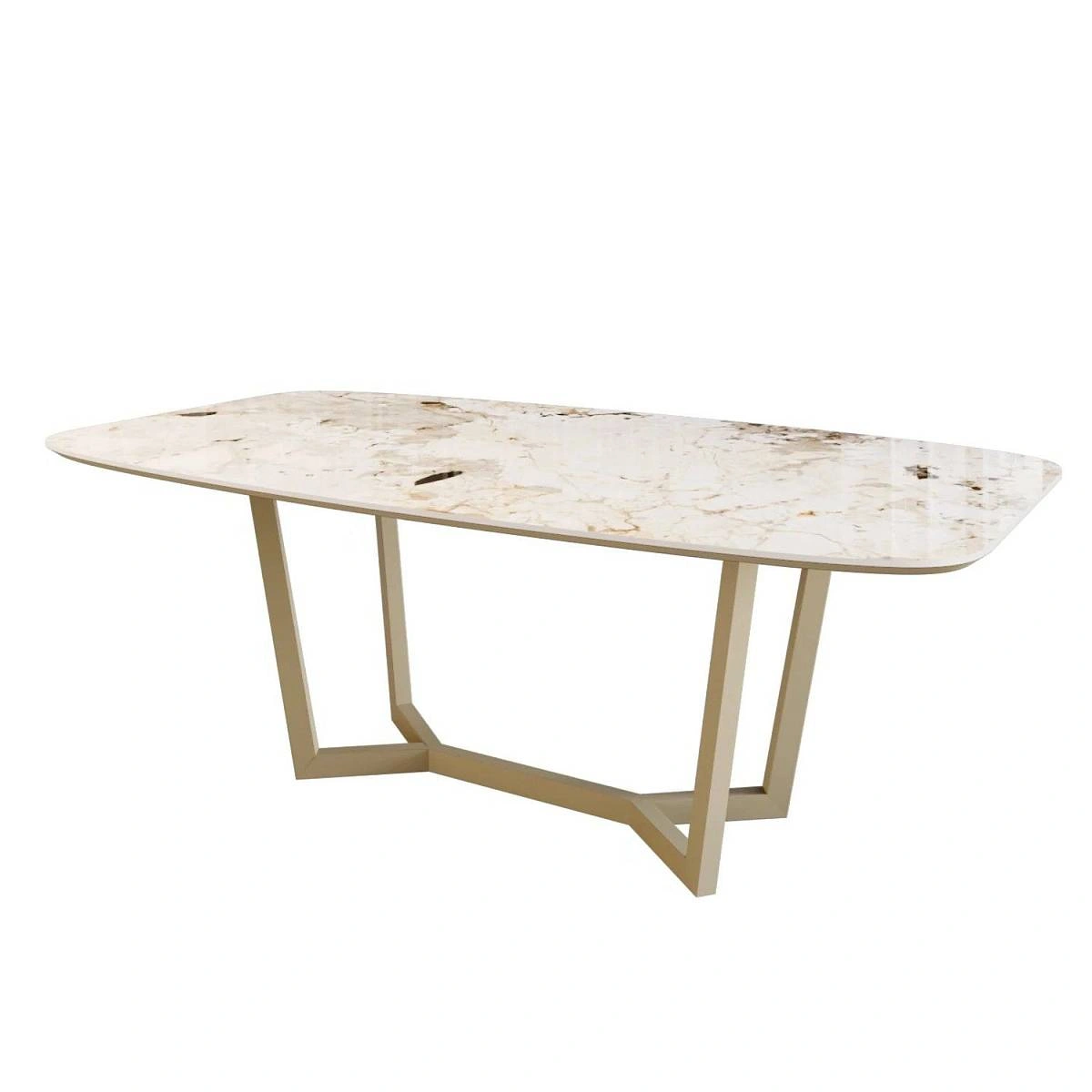 Стол овальный BENZ 160, керамика глянцевая, белая фото