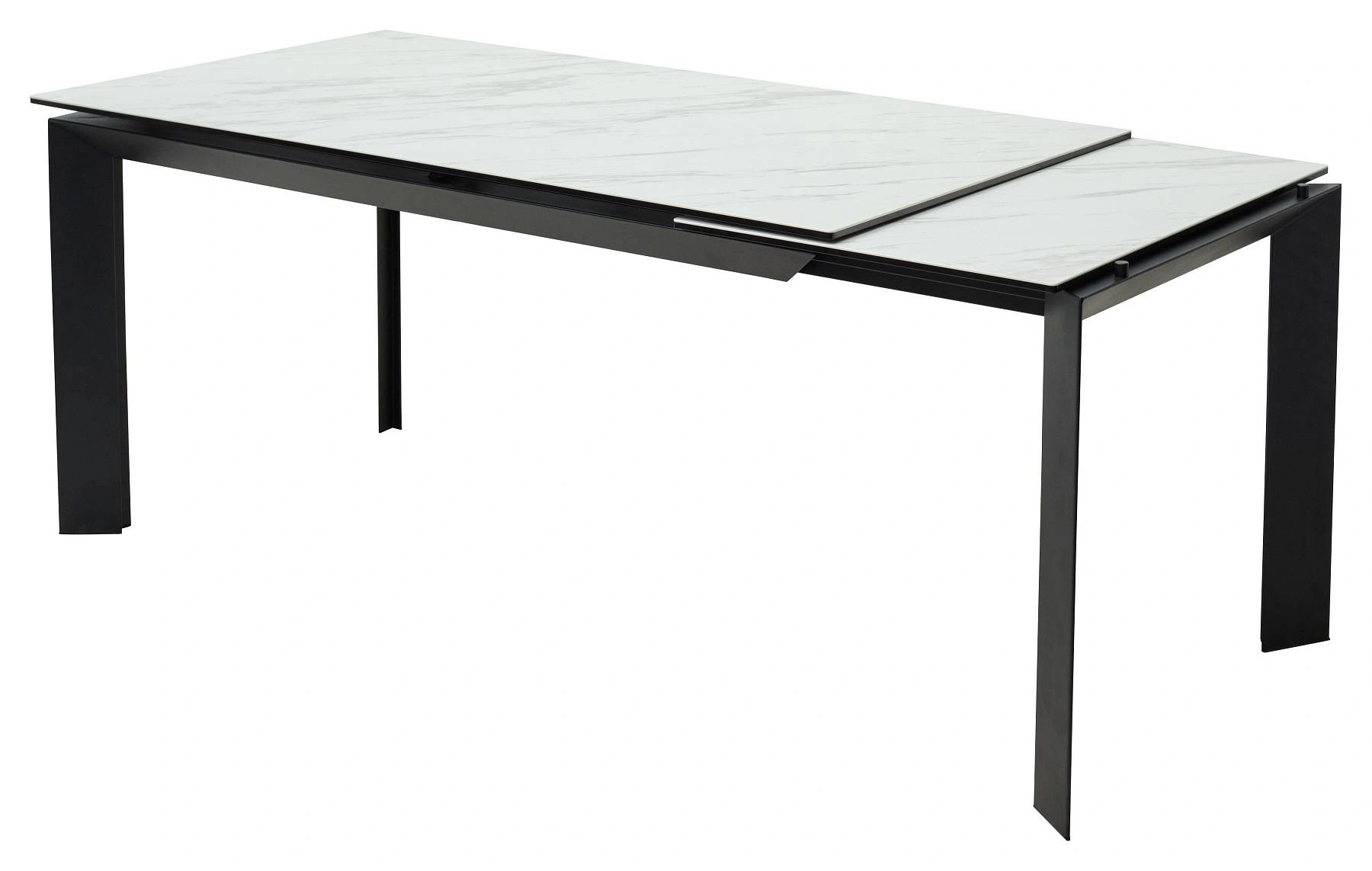 Стол раскладной Dogma (160+60) керамика матовая, светлая / опоры черные фото