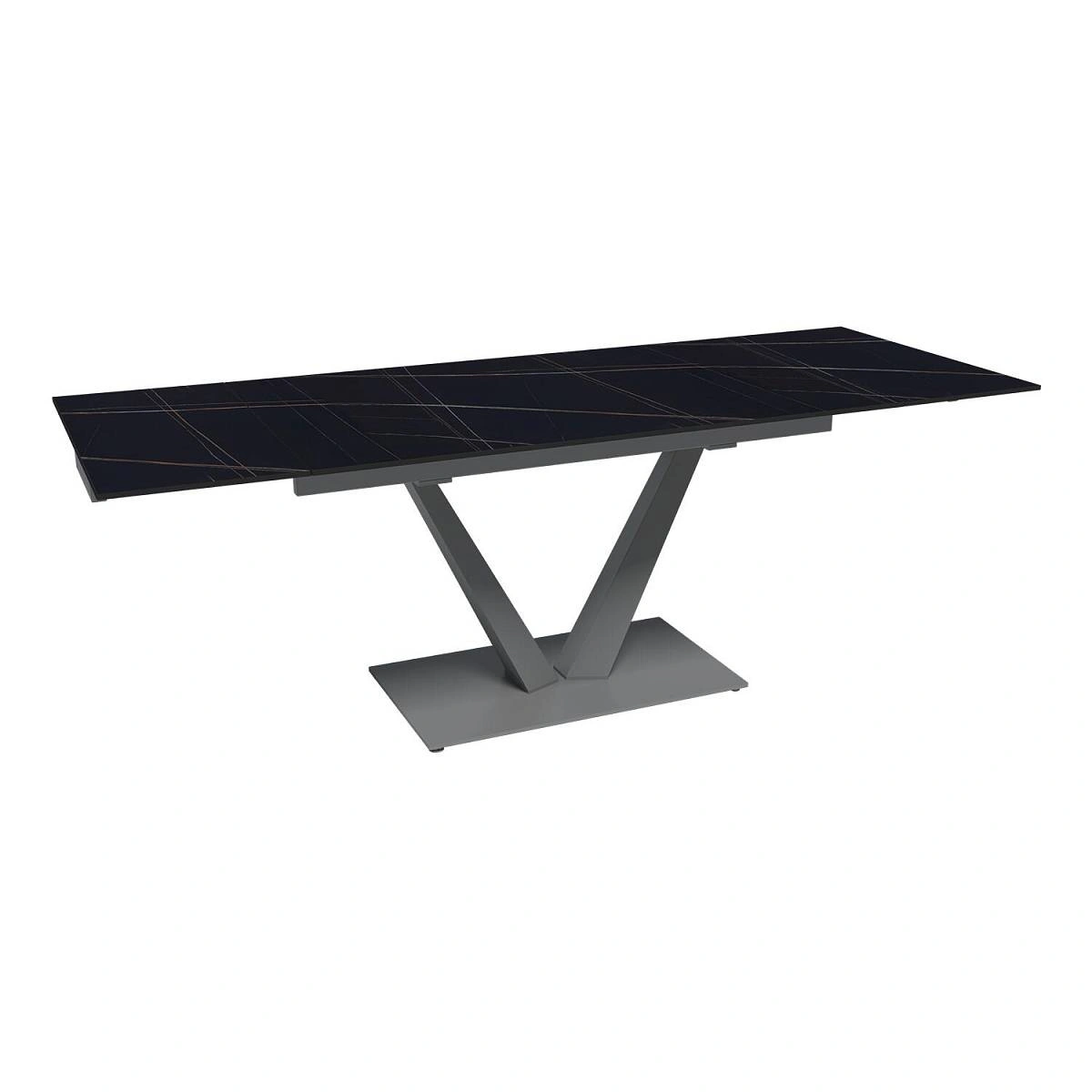 Стол раскладной Malibu (140+40+40), керамика матовая Blackgold изображение Стол раскладной Malibu (140+40+40), керамика матовая Blackgold фото