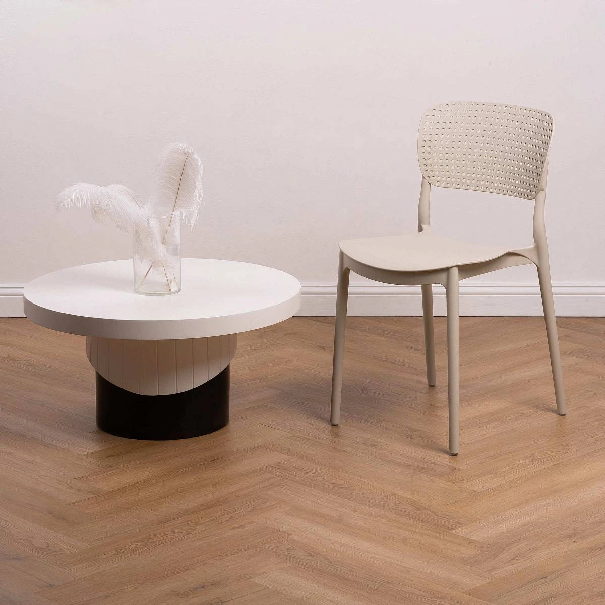 Стул Rene (RUS), (комплект 2 шт), пластик светло-бежевый фото