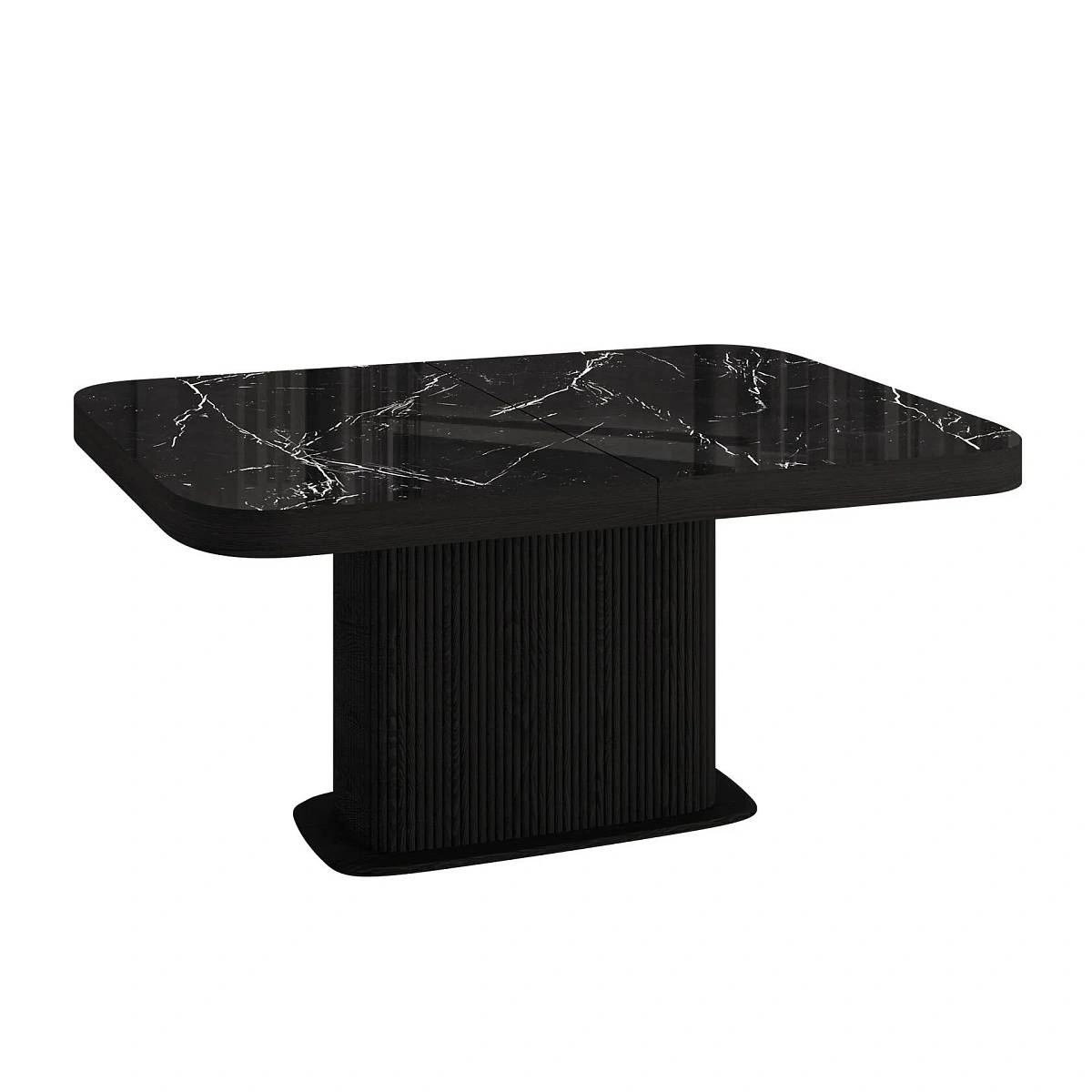 Стол прямоугольный раскладной Denver (200+40), керамика глянцевая, опора дерево фото