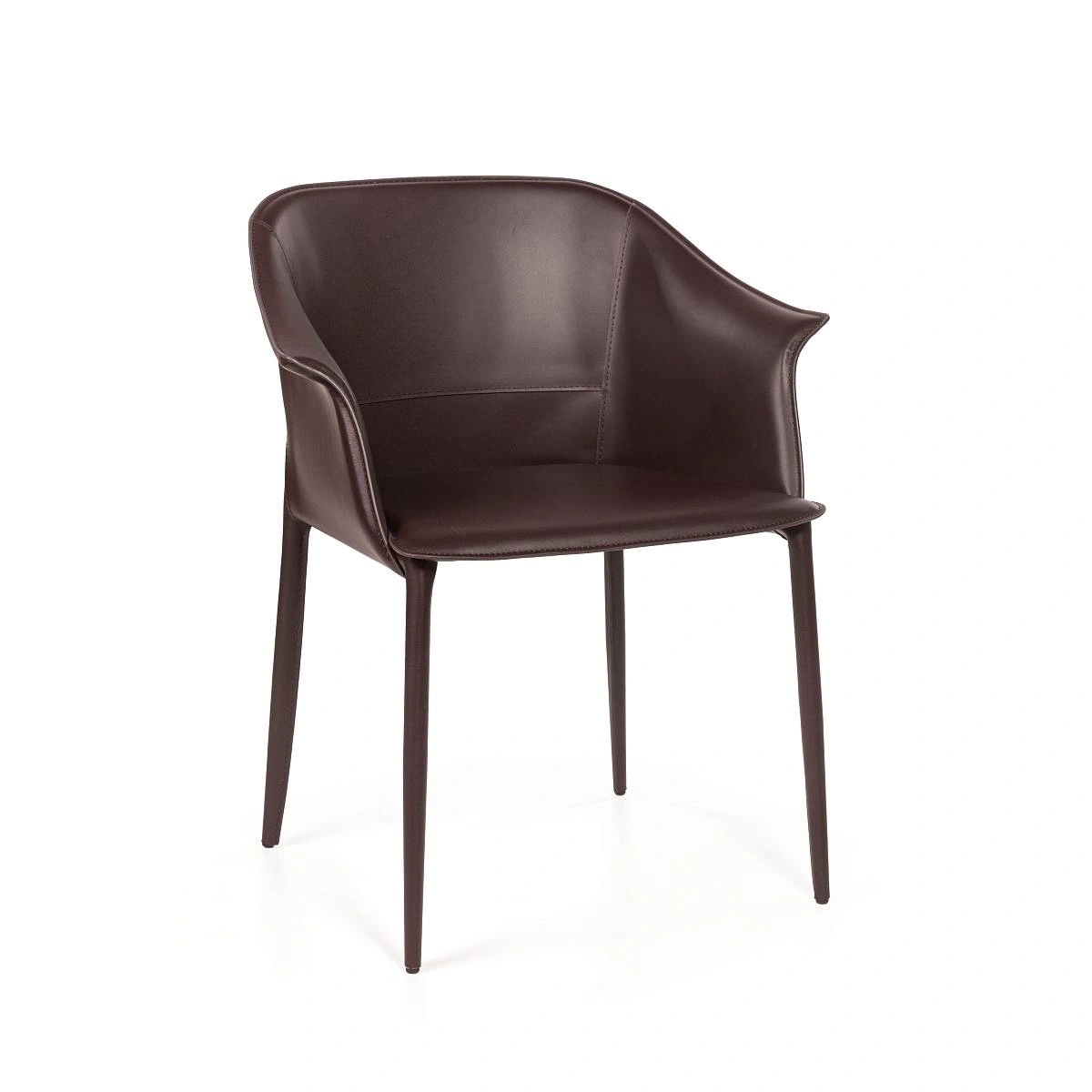 Стул  с подлокотниками GIO, кожа коричневый фото