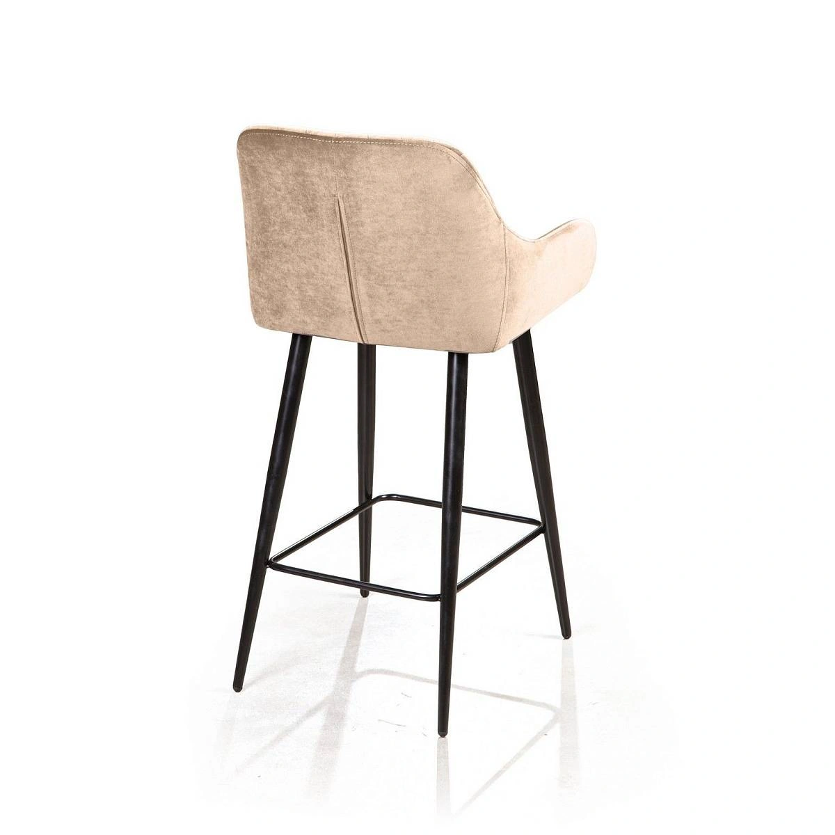 Стул полубарный Robert поворотный 360 градусов, бархат бежевый 5 изображение Стул полубарный Robert поворотный 360 градусов, бархат бежевый 5 фото