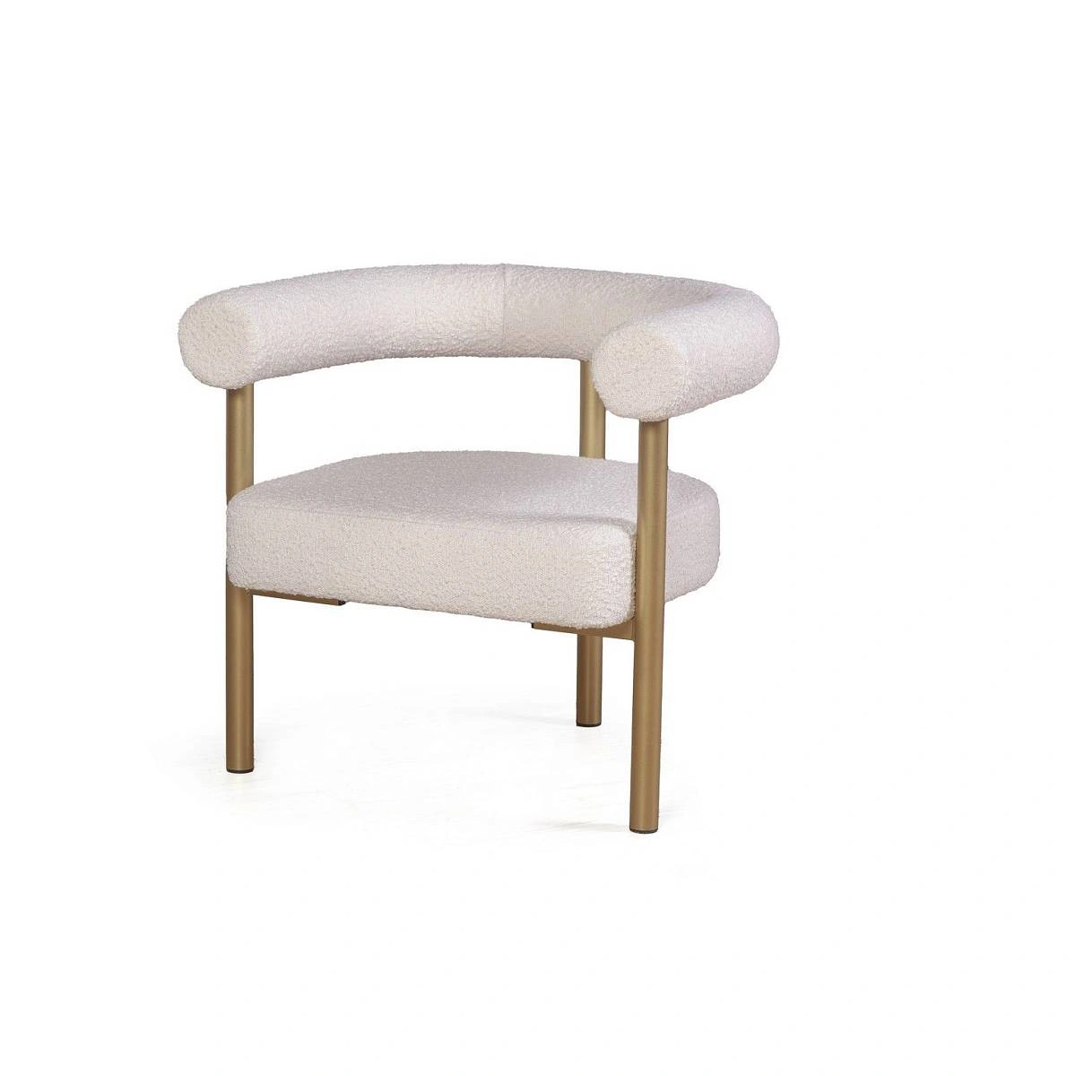 Кресло Biggi, букле Turin ivory / опоры золото фото