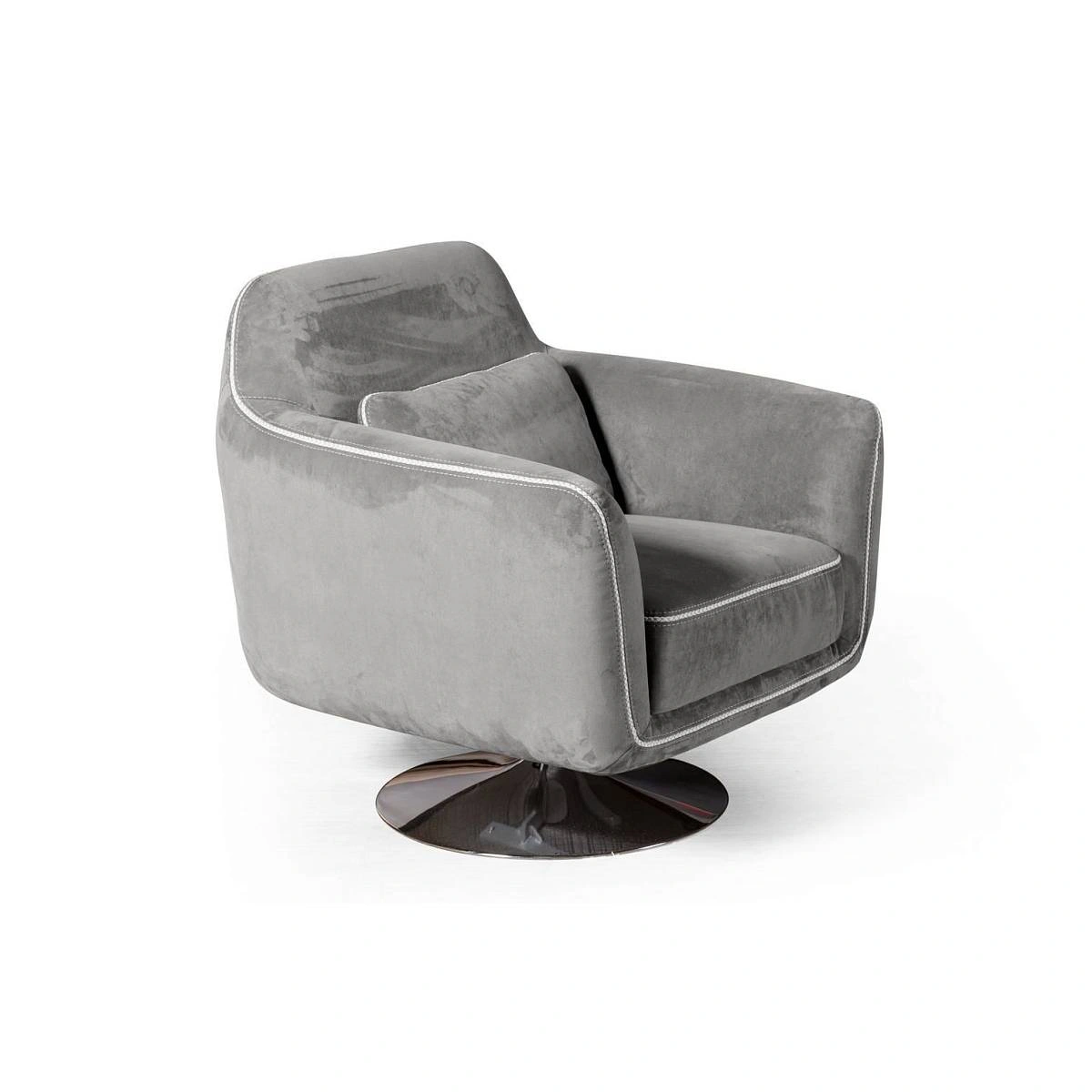 Кресло и пуф Marco, искусственная замша Breeze silver изображение Кресло и пуф Marco, искусственная замша Breeze silver фото