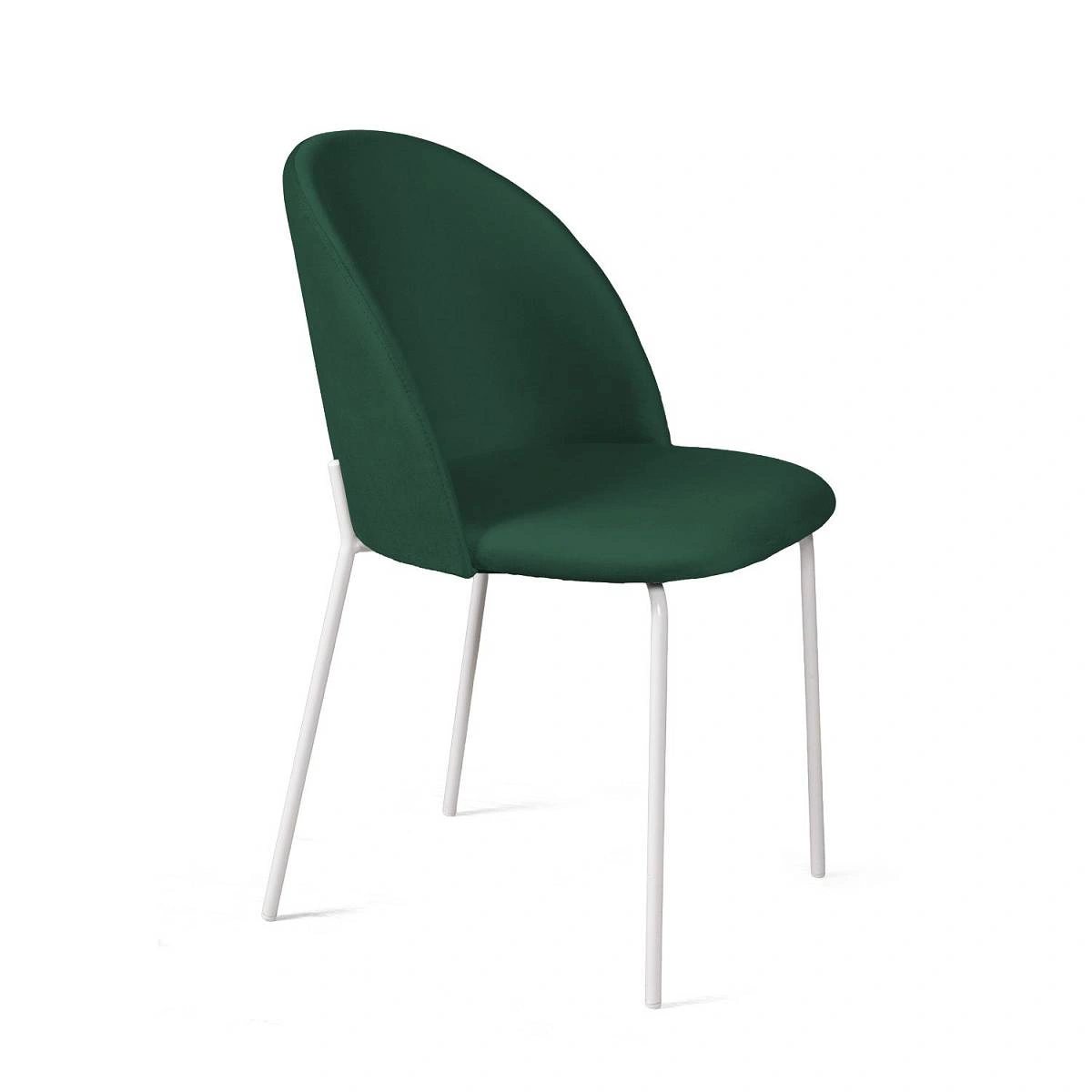 Стул Nord, комплект (2 шт), бархат зеленый 19 / опора белая фото
