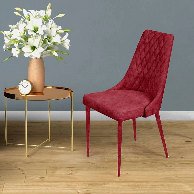 Стул CONNOR LUXE, бархат винно-красный 16/конус фото