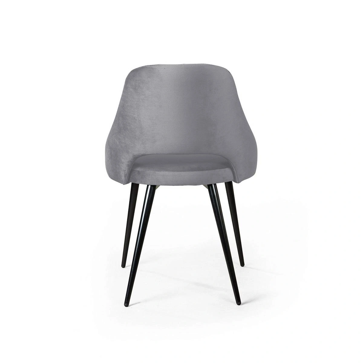 Стул William, бархат светло-серый 26/ черный конус изображение Стул William, бархат светло-серый 26/ черный конус фото