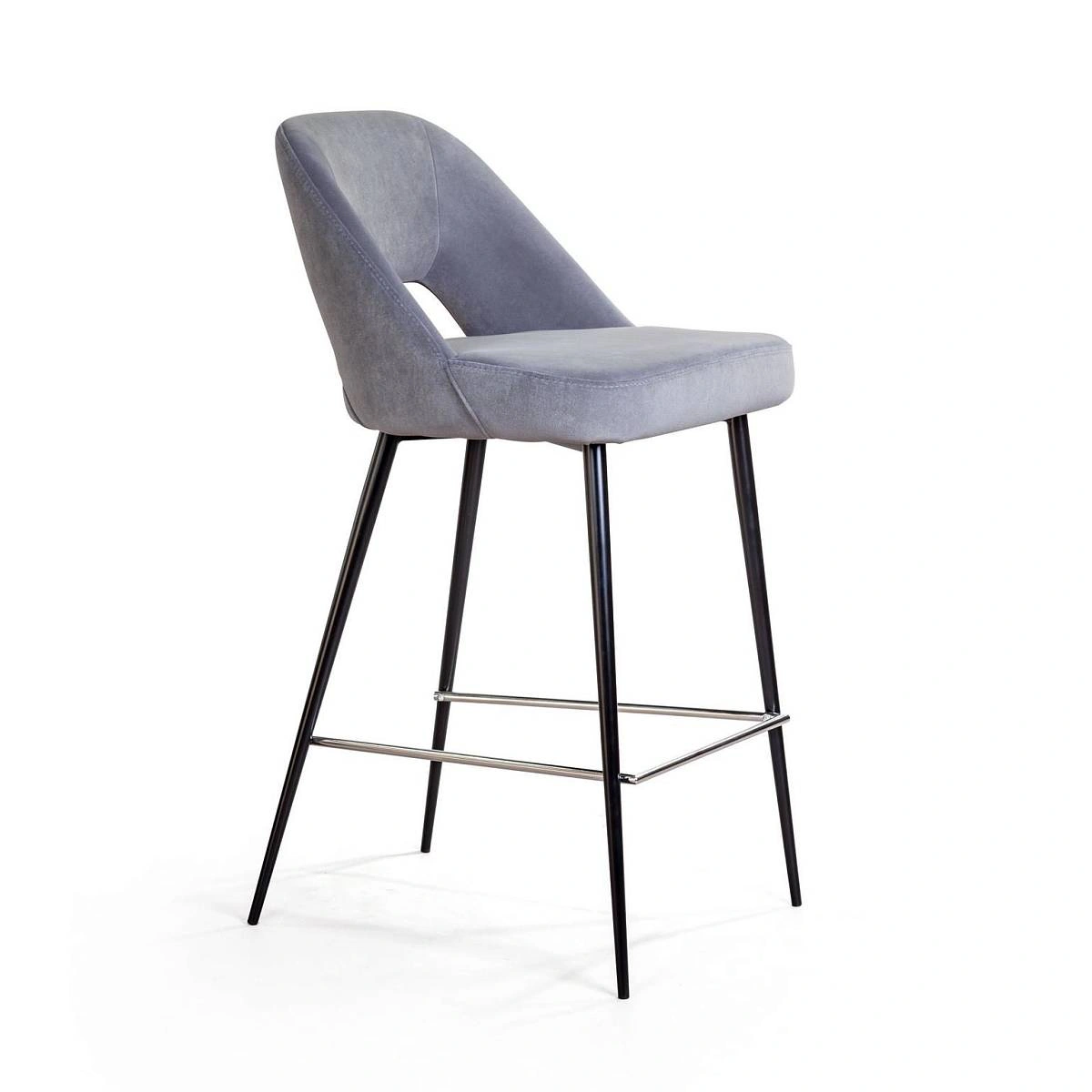 Стул полубарный Dante, бархат антрацит изображение Стул полубарный Dante, бархат антрацит фото