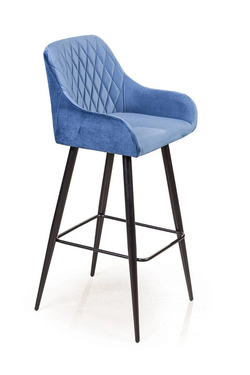 Стул барный Robert, бархат синий 29 изображение Стул барный Robert, бархат синий 29 фото